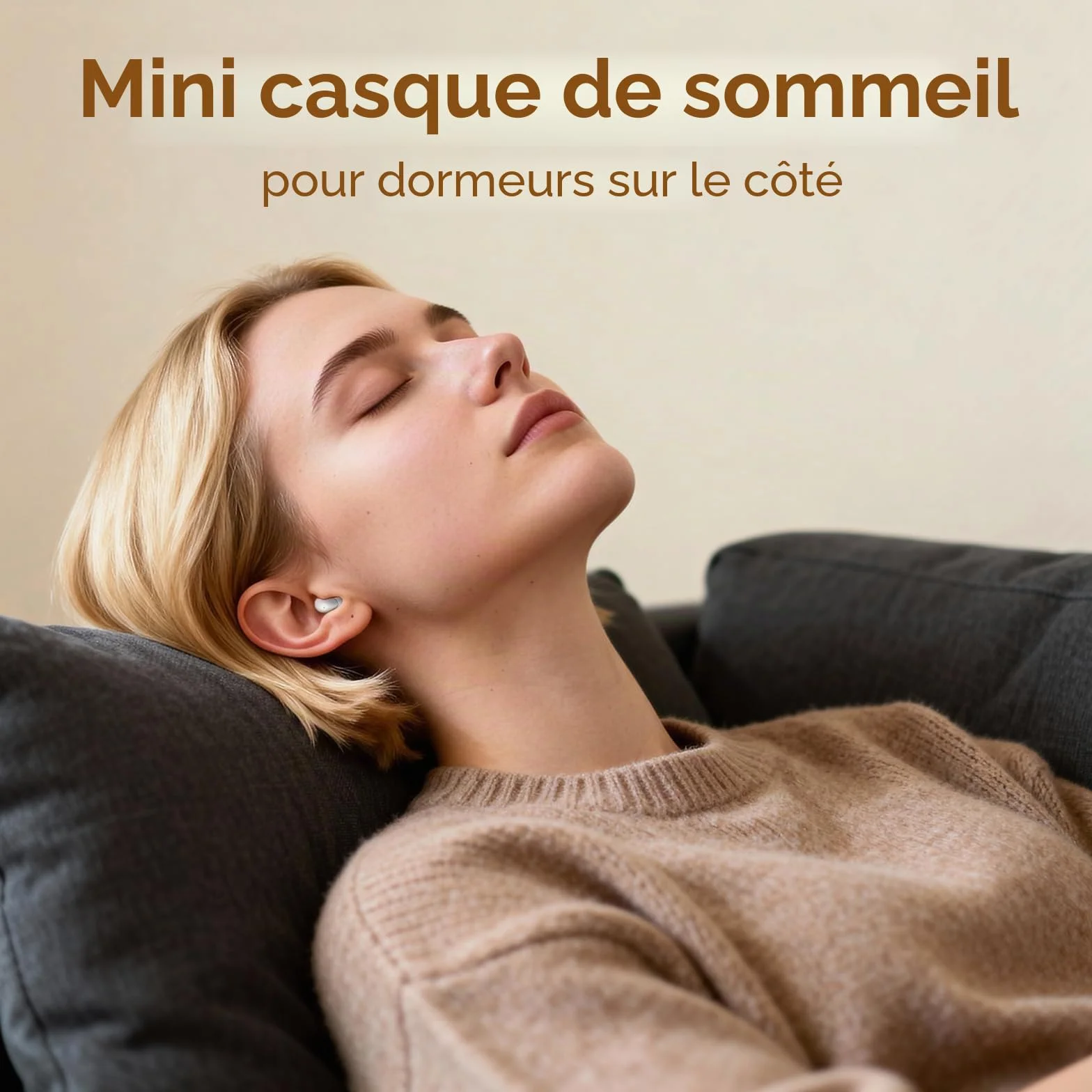 Écouteurs de sommeil Bluetooth sans fil invisibles pour dormir casque sur le côté petits canaux