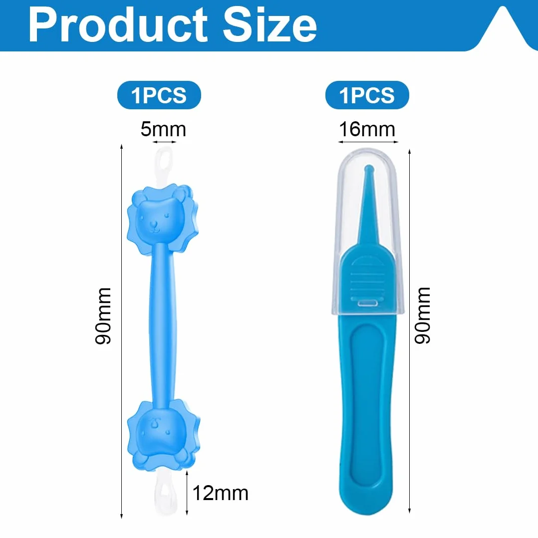 Kit de nettoyage nez-oreilles bébé, bâtonnet double embout + pince silicone