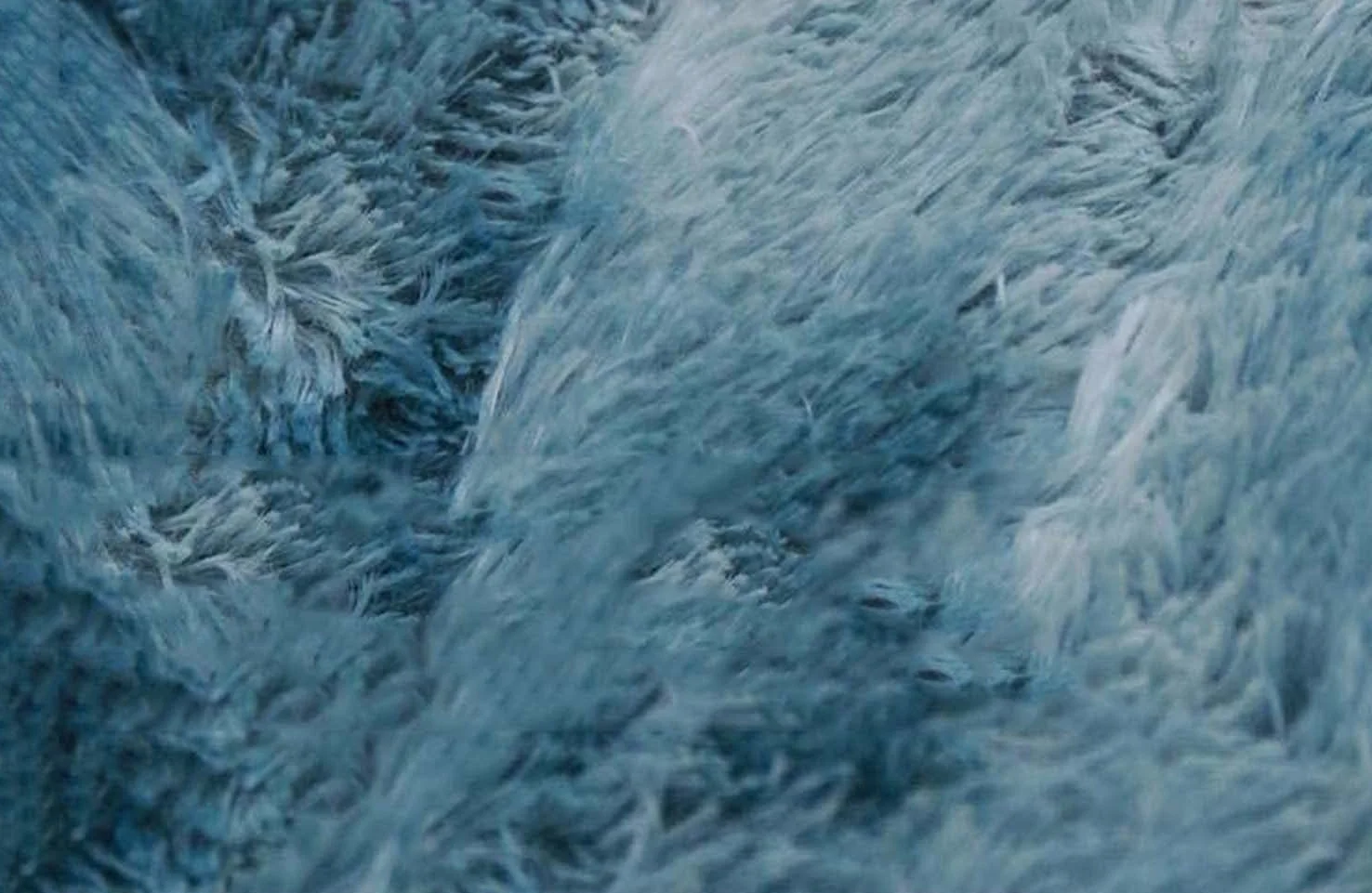 Dhao Tapis Ronde Poils Longs Shaggy Moderne Design Épais Anti Slip Lavable Décor Ultra Doux De Peluche Chambre à Coucher Salon Tapis Décoratif (Bleu,180x180cm)