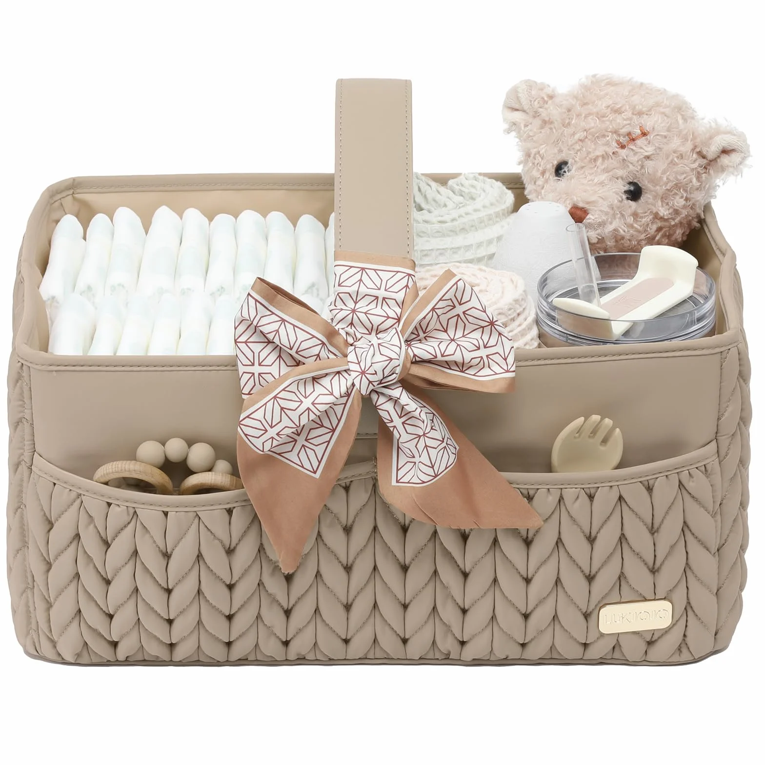 Organisateur de Couches Panier de Rangement Caddy Beige