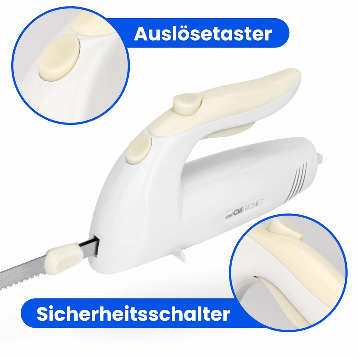 Clatronic Couteau électrique EM 3062 Lame acier inoxydable 150 W