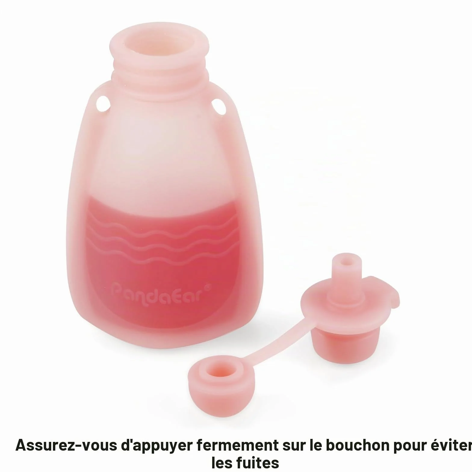 PandaEar Lot de 4 pochettes réutilisables en silicone pour aliments bébé 160 ml