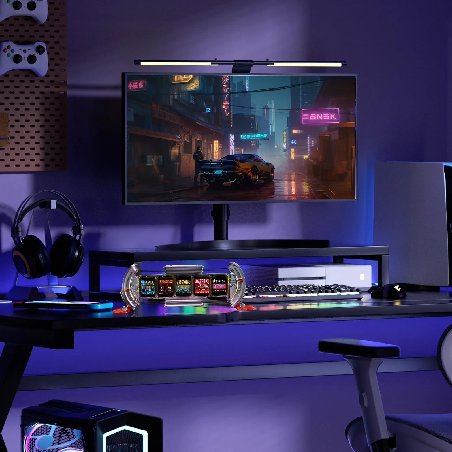 Divoom Times Gate WiFi Pixel Art Display, 5x128x128 IPS LED Clock with APP Control for Gaming Room Silver