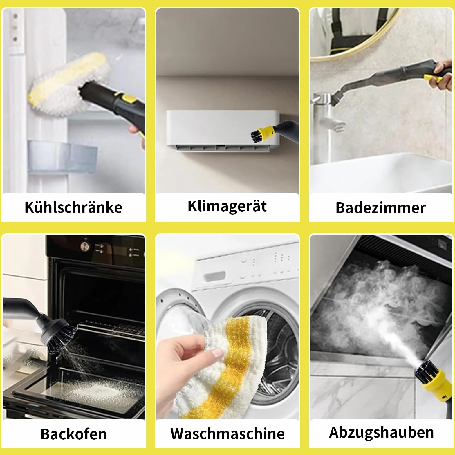 Lot de 11 Accessoires Nettoyeur Vapeur Kärcher SC1 SC2 SC3 SC4 SC5 avec Brosse Ronde, Plate, Buse Incurvée