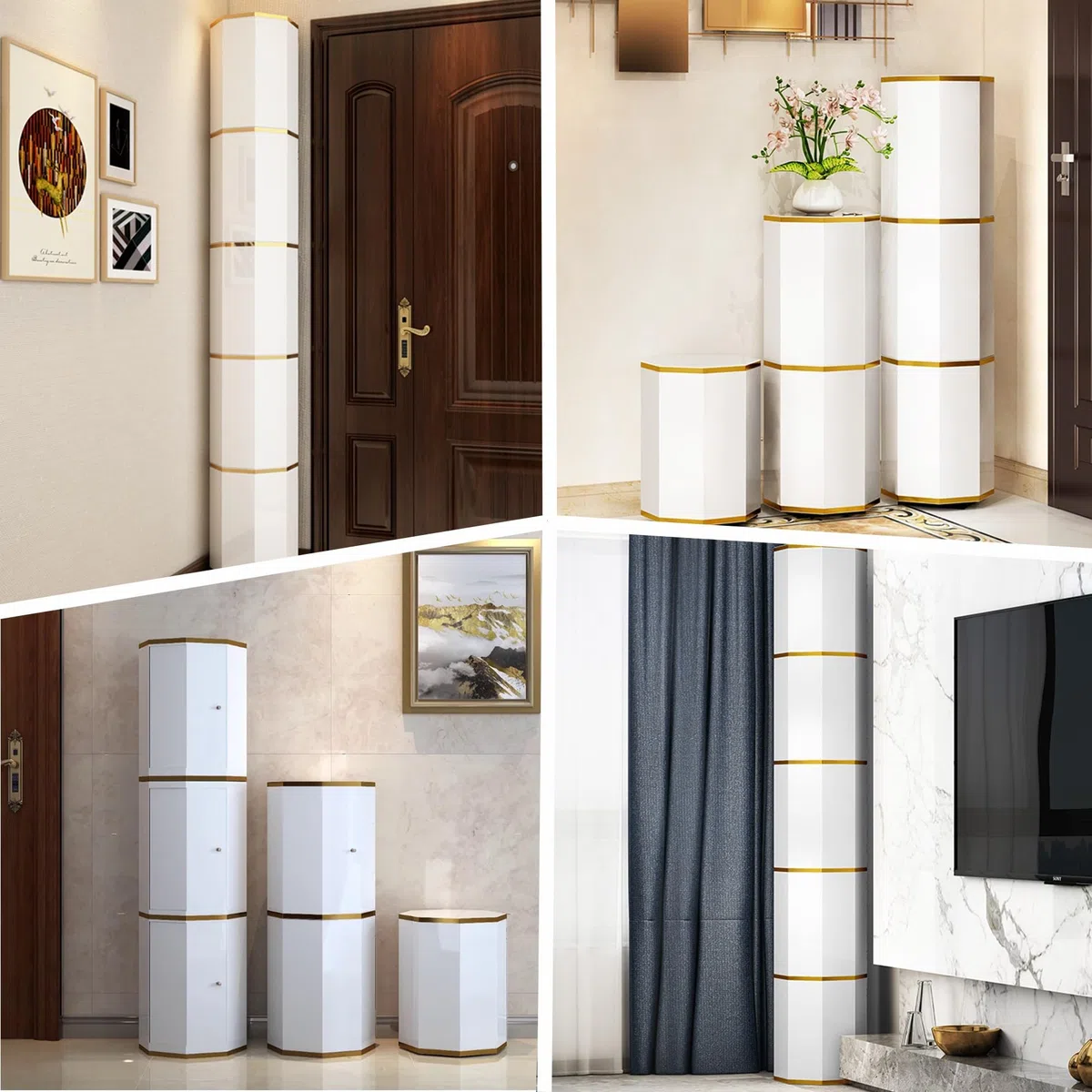 Armoire à chaussures pour entrée, organisateur de chaussures rotatif à 360 degrés, placard de rangement pour chaussures moderne, étagères à chaussures pour placard, porte-chaussures en métal étroit, s