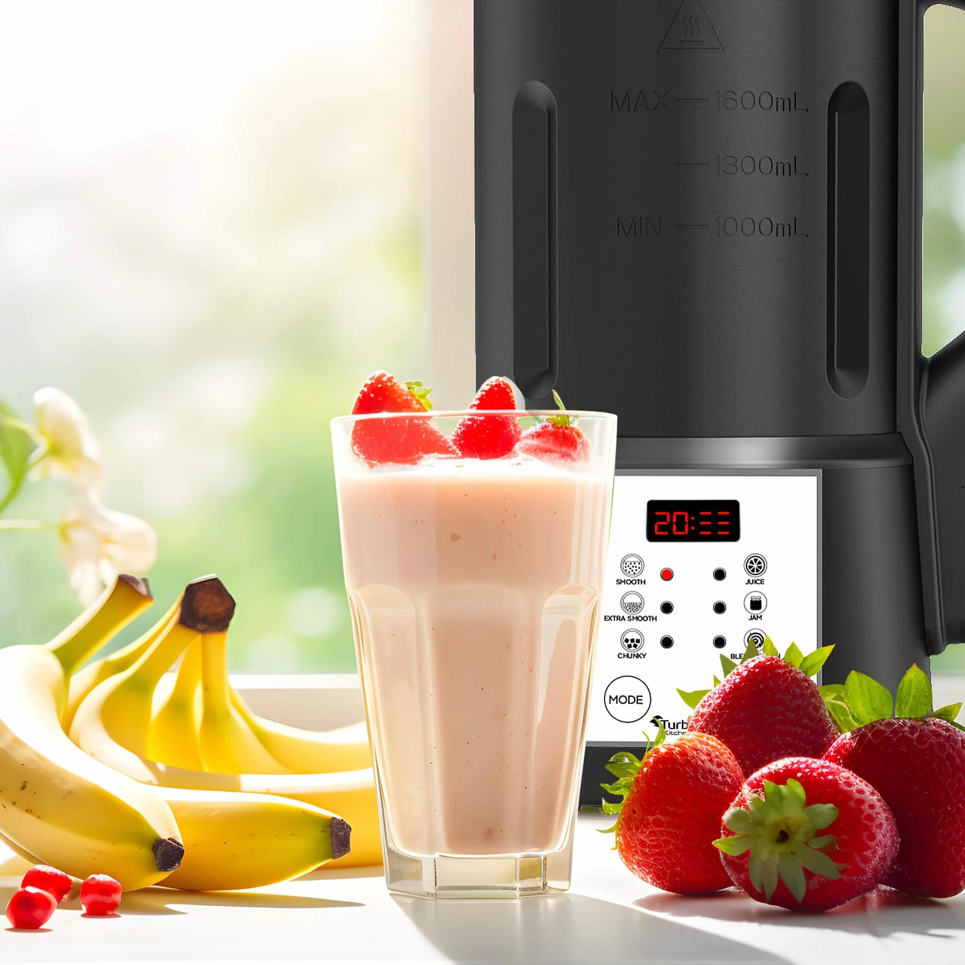 TurboTronic Mixeur à Soupe 1,6L 1000W 6 Programmes Multifonction pour Soupes Smoothies et Alimentation pour Bébés