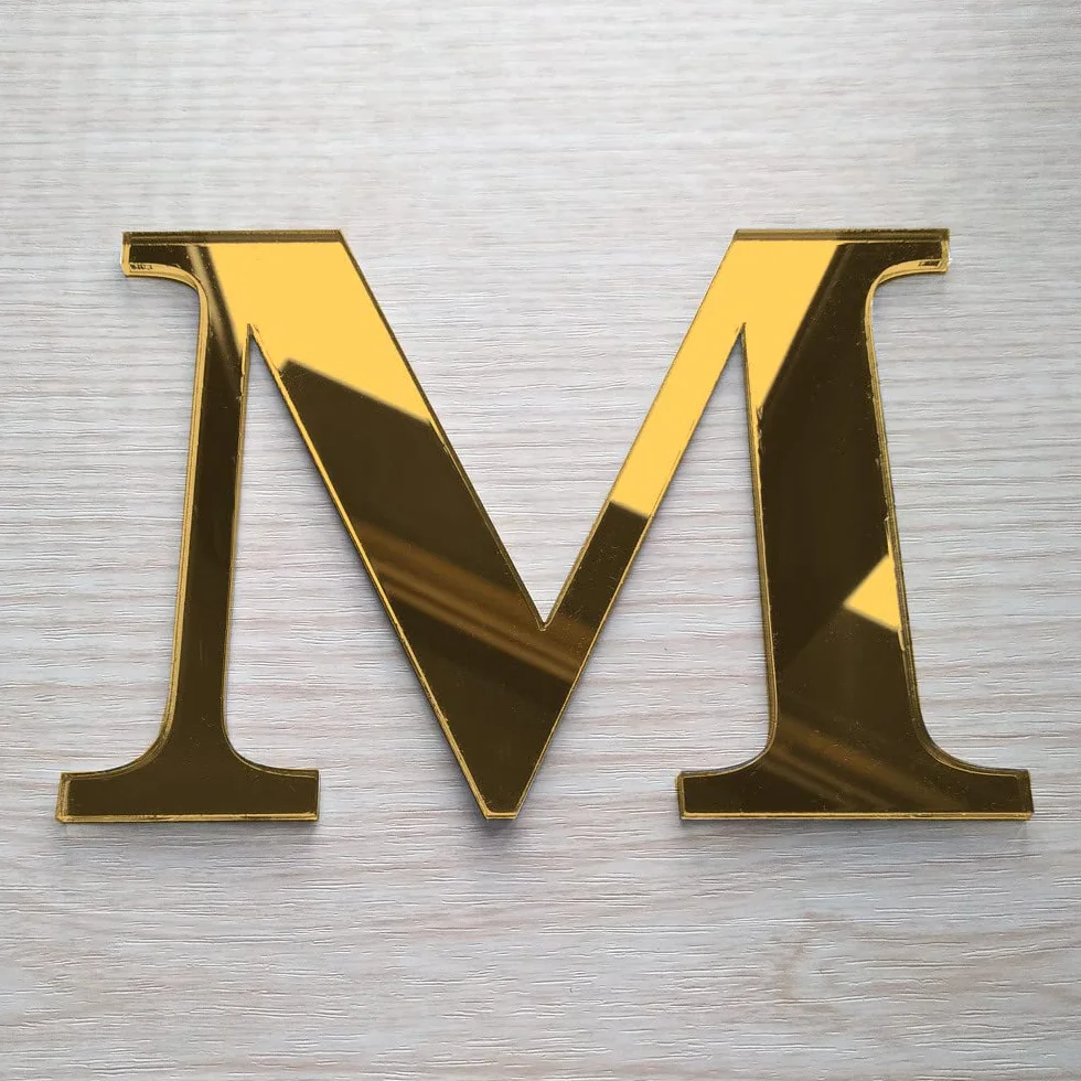 Lettre Miroir Or Décorative Plexiglas Autocollante Lettrage Or Adhésif pour Décoration Mariage Enseigne
