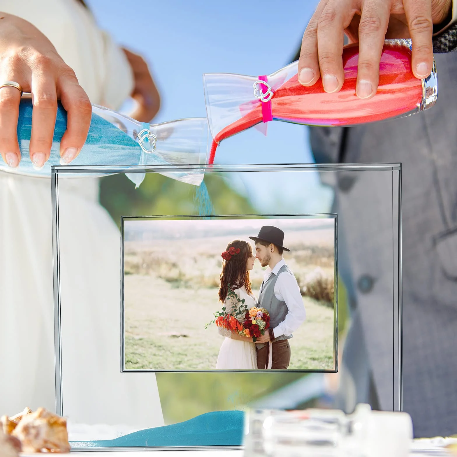 Cadre photo acrylique transparent pour décoration de mariage et intérieur, style classique