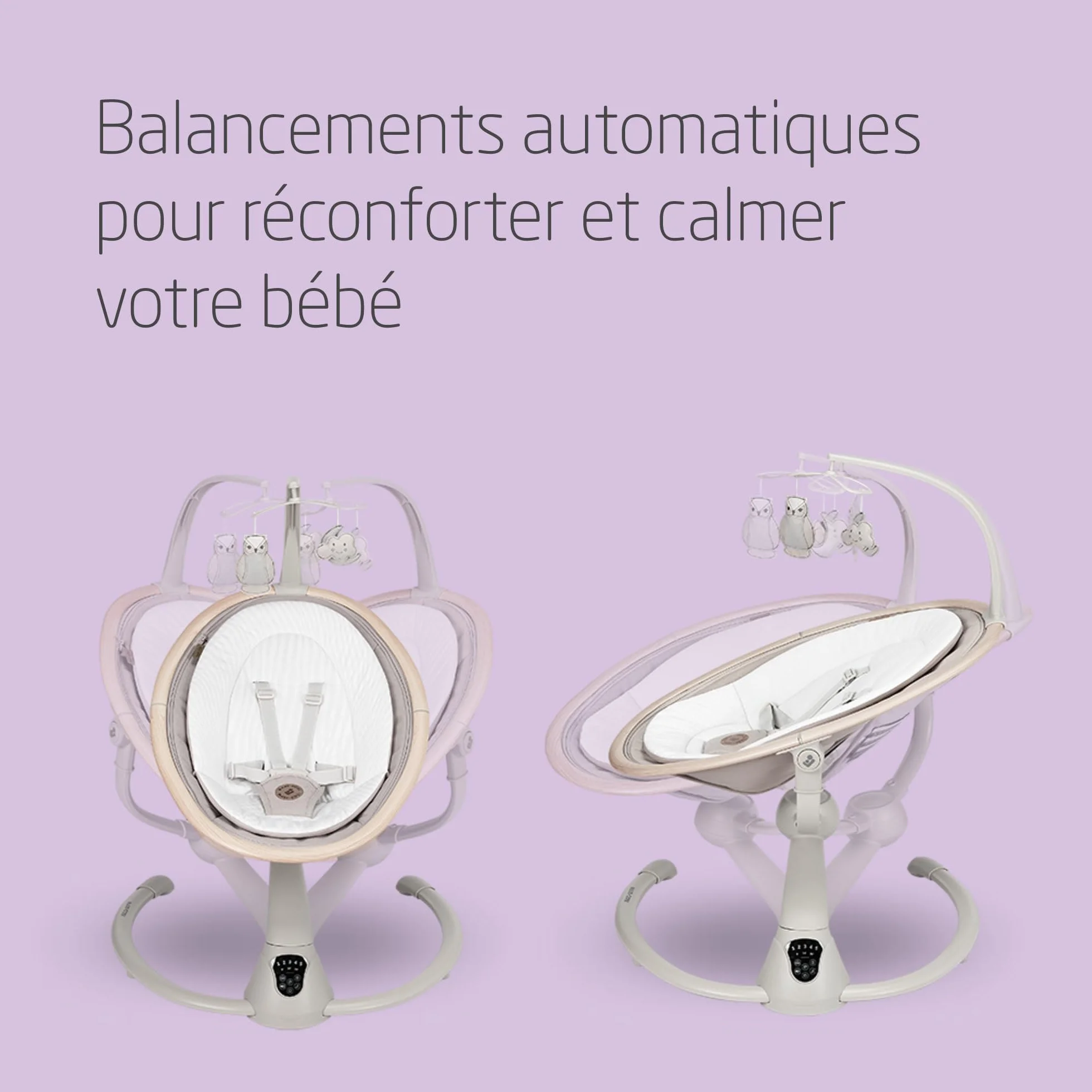 Maxi-Cosi Cassia balancelle bébé électrique 0-6 mois 9 kg rotation 360° 5 vitesses balancement Classic Beige