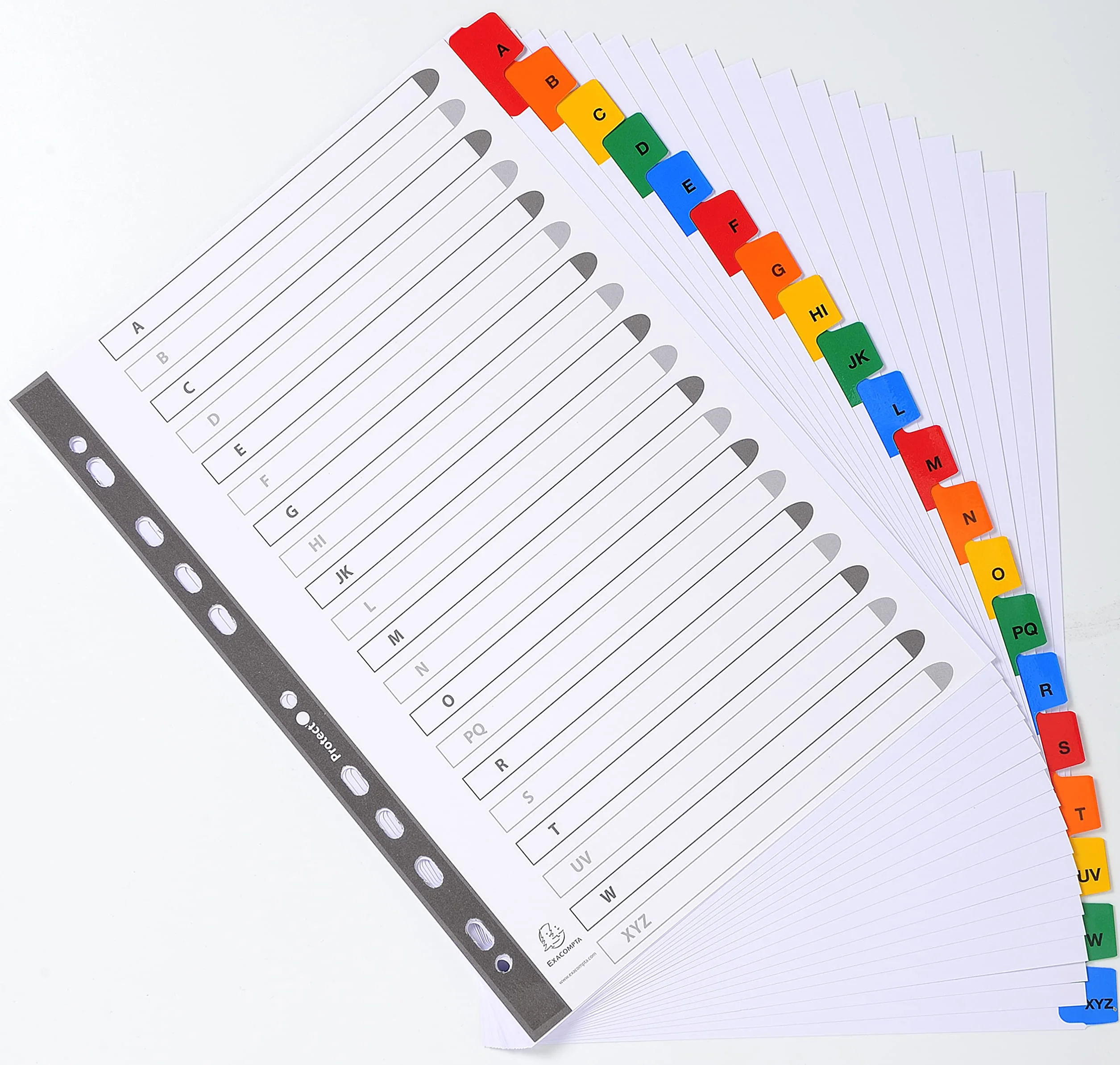 EXACOMPTA Jeu d'intercalaire alphabétique A4 20 positions en carte 170g onglets Mylar®