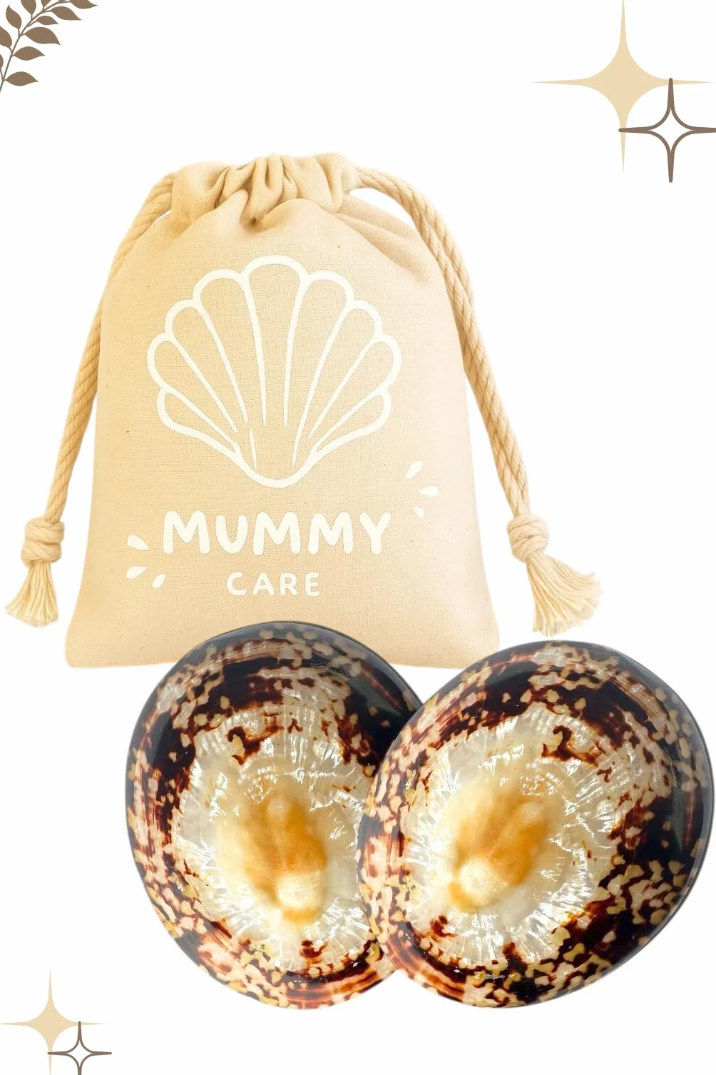 Coquillages d'Allaitement en Nacre Naturelle Lot de 2 Taille M 5,5-6 cm