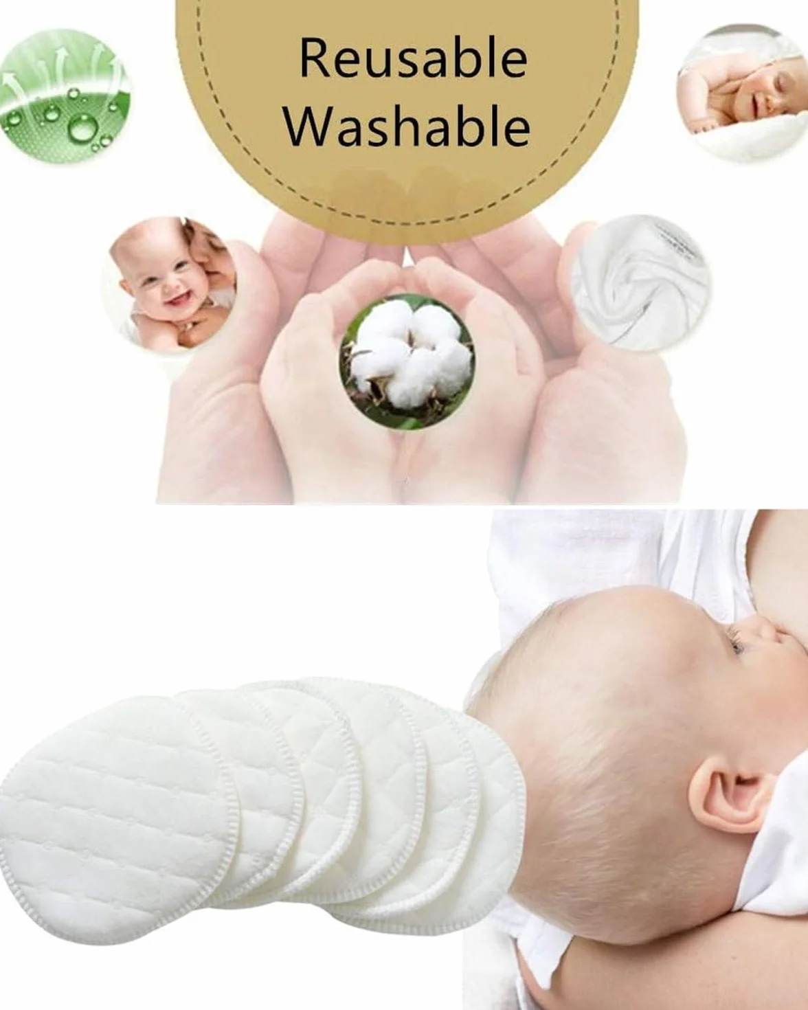 Coussinets d'allaitement en bambou biologique lavables 20 pièces antibactériens hypoallergéniques