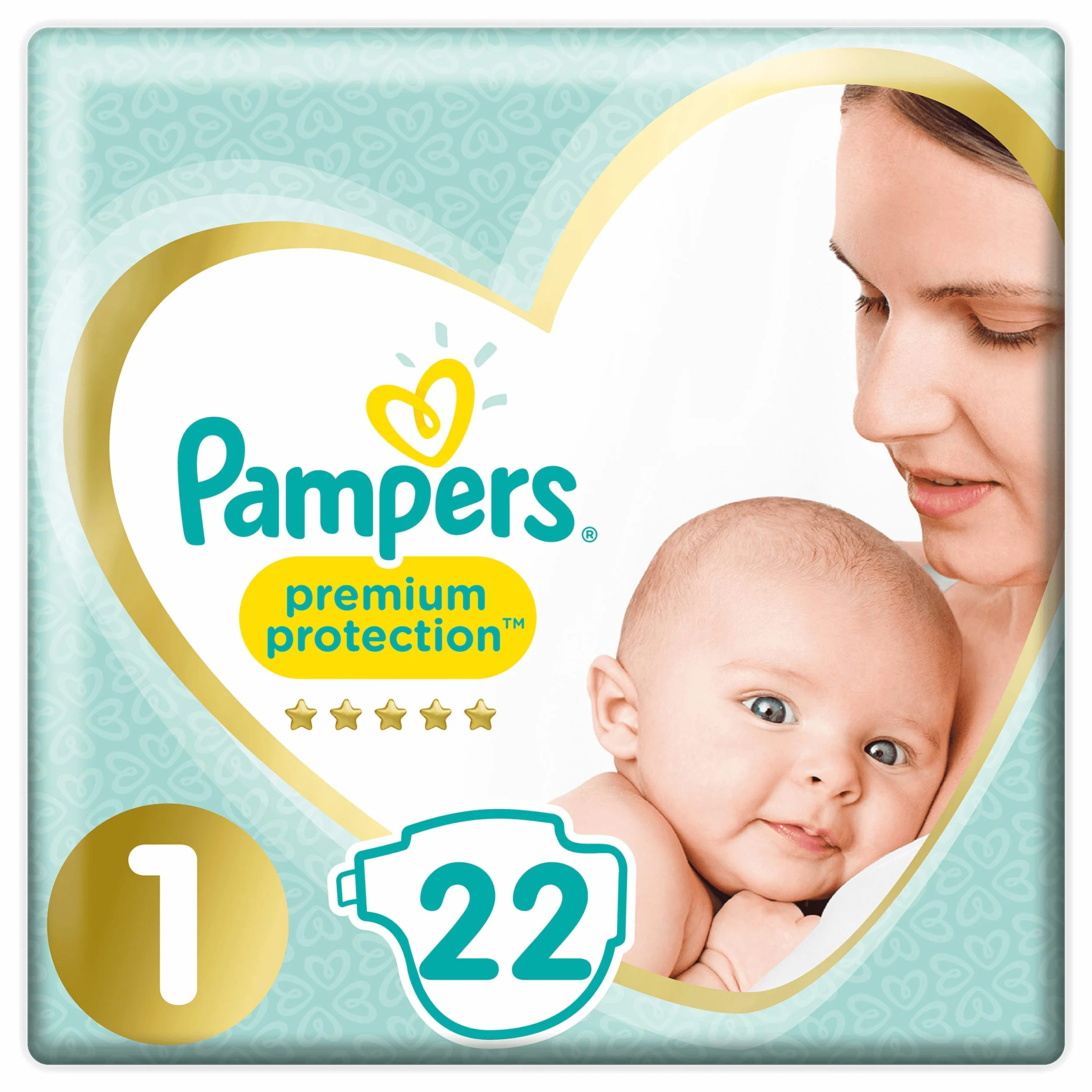 Pampers New Baby Couches Taille 1 2-5 Kg, 22 couches