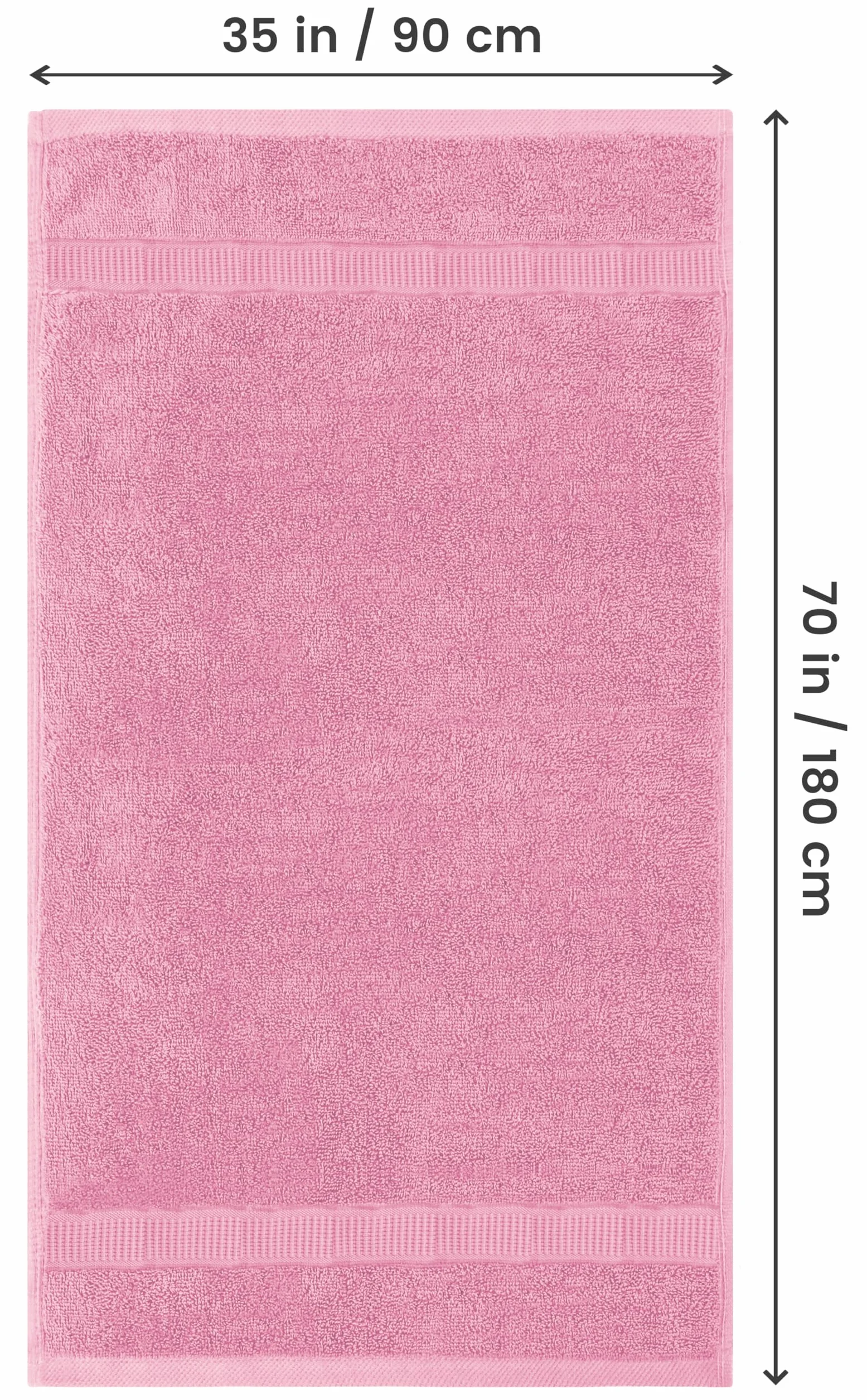 Utopia Towels - Lot de 2 très grands draps de bain - 600 g/m² - 100 % coton filé à l'anneau très absorbant et à séchage rapide, super doux, qualité hôtelière (89 x 178 cm, rose)