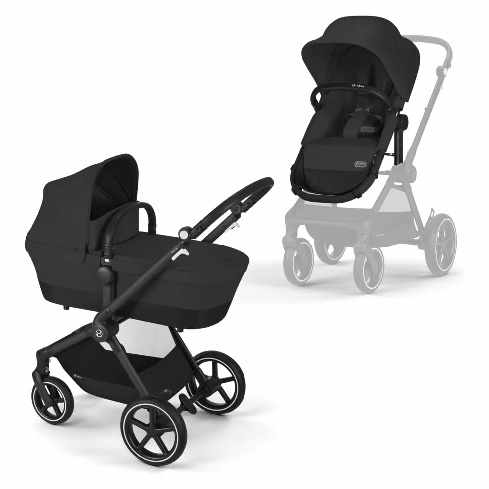 CYBEX Gold EOS Lux Poussette 2-en-1 Système Voyage Moon Black