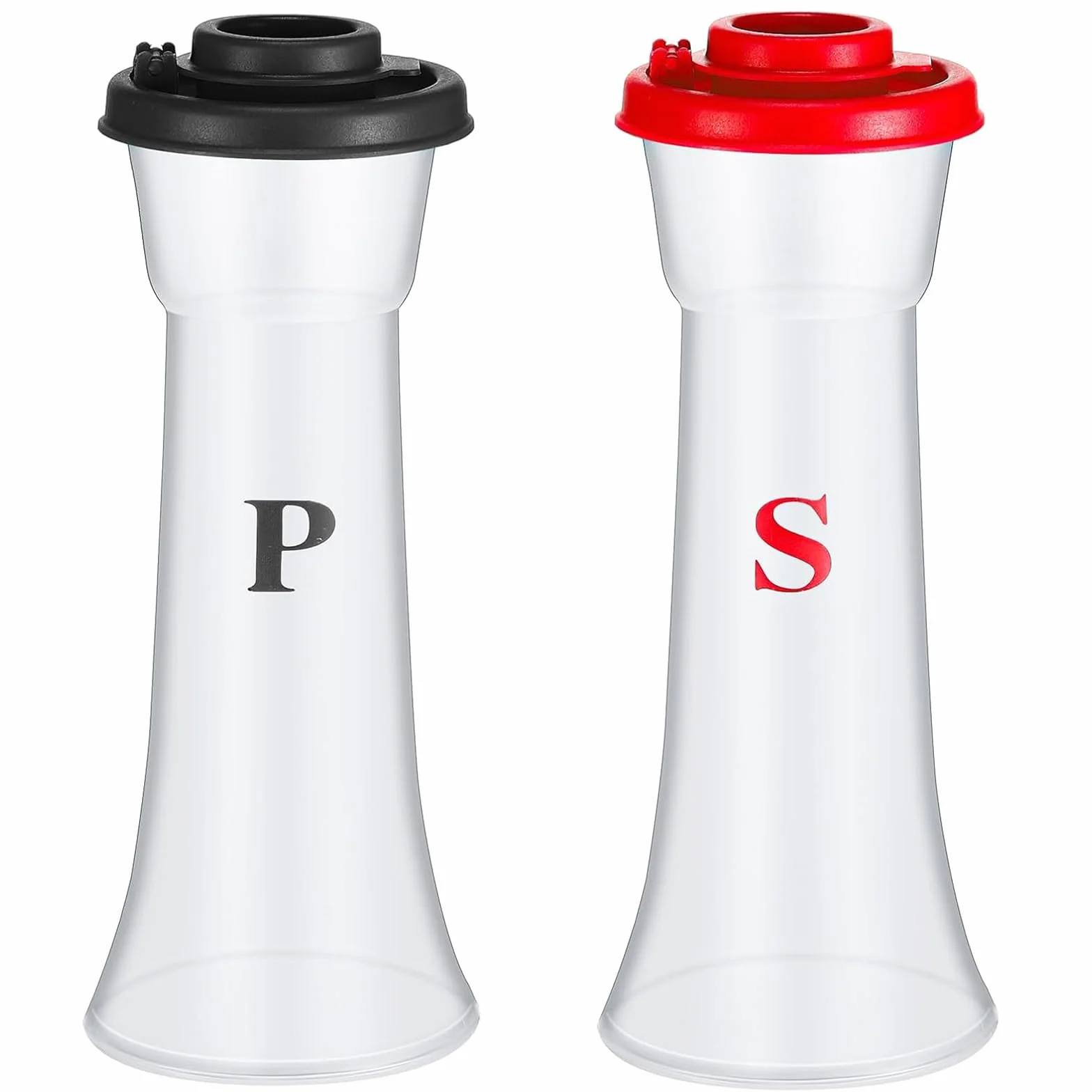 Salières et poivrières en plastique anti-humidité sans BPA lot de 2 rouge noir