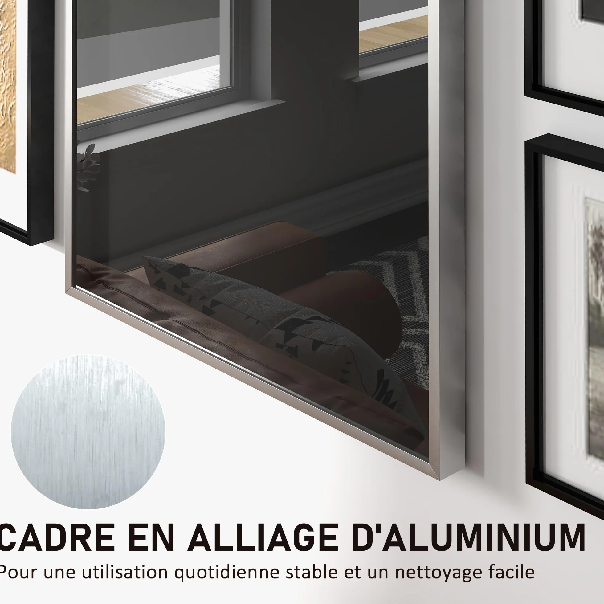 HOMCOM Frame Box T-Frame Cadre Maillot Aluminium Acrylique Protection UV 70 x 90 cm