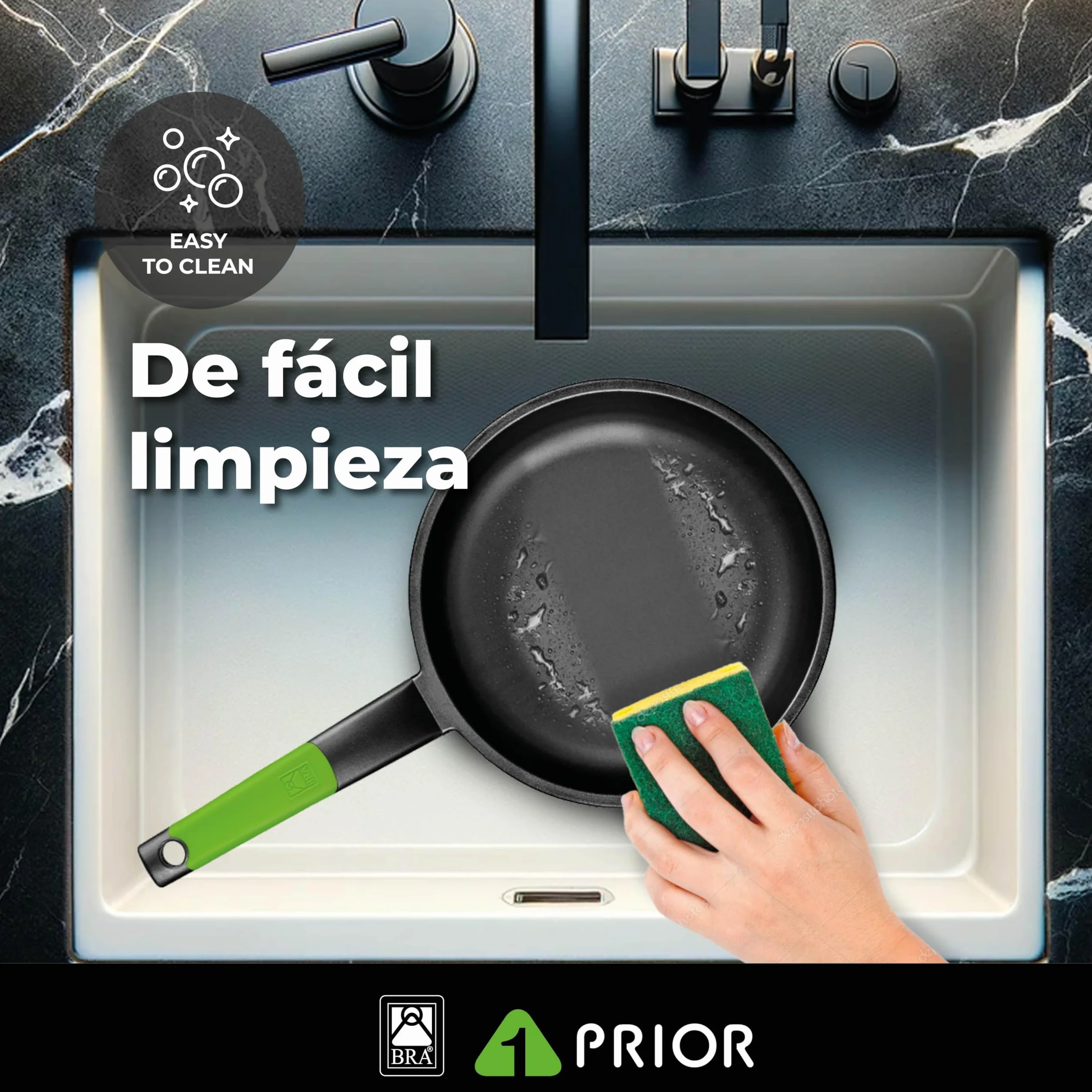 Poêle en Fonte d’Aluminium 18 cm Antiadhésif sans PFOA Compatible Induction Tous Feux