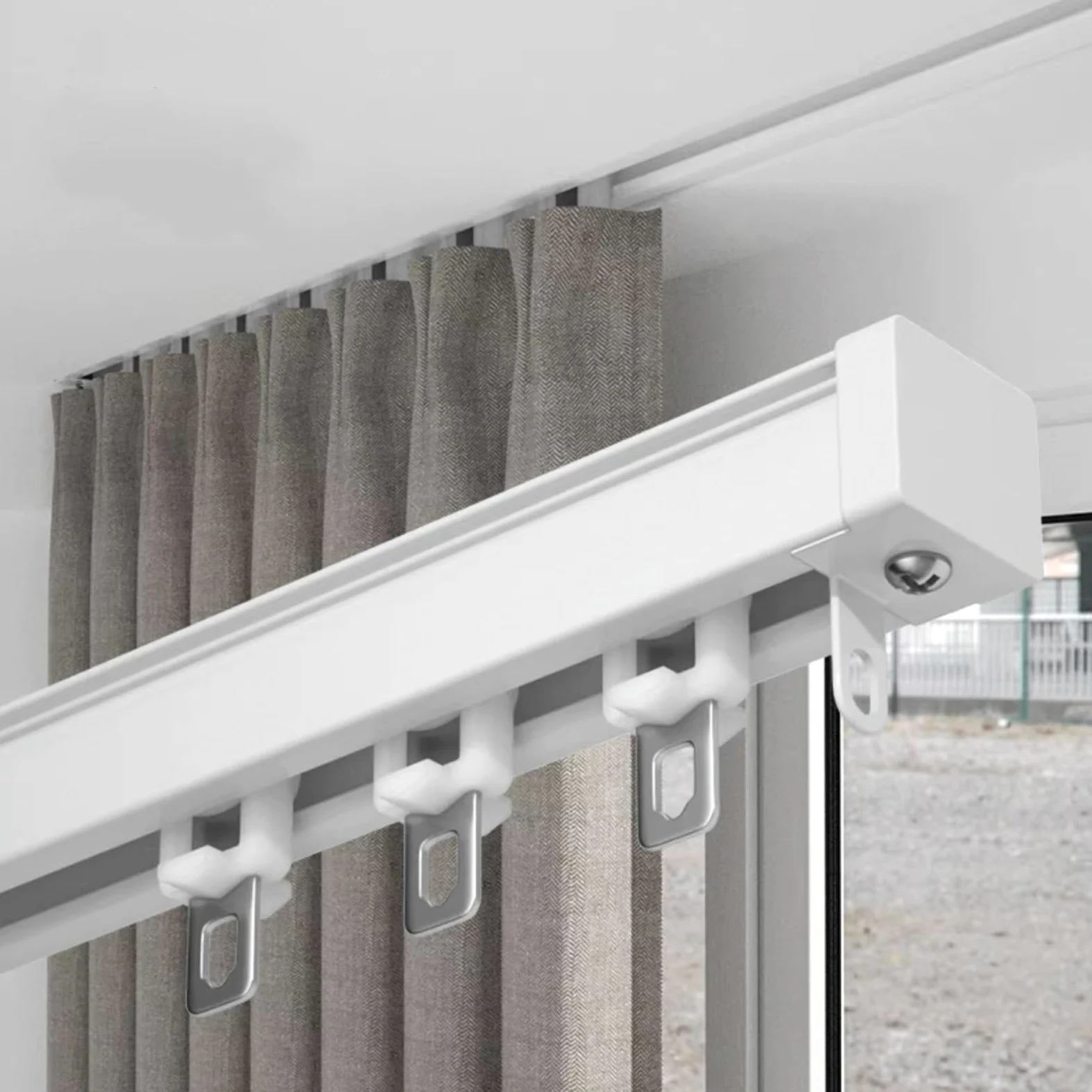 LIYI929GP Tringle À Rideau De Plafond pour Rideaux, Rail De Rideau De Plafond, Rails De Rideaux en Aluminium Robuste, Montage Au Plafond Ou Au Mur - Séparateur De Pièce, Facile À Installer