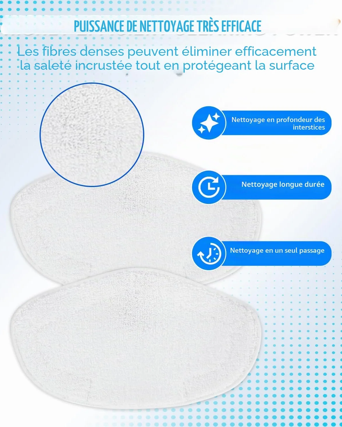 KEEPOW Serpillières Microfibres pour Polti Vaporetto SV440 SV450 SV460 Smart 100 T Réutilisables