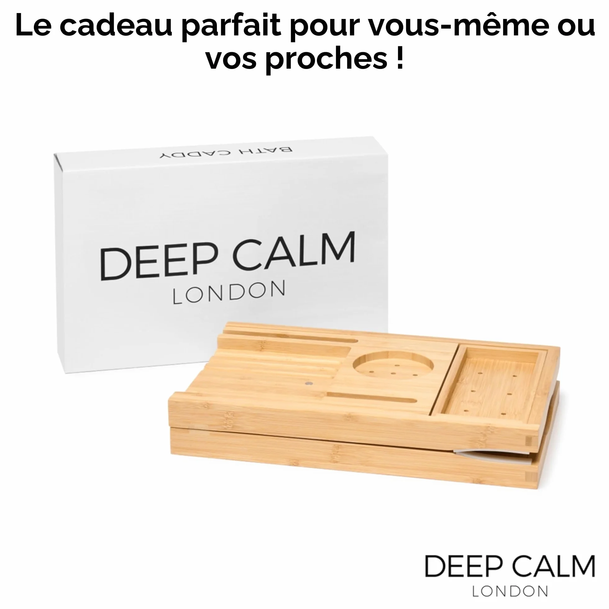 Baignoire Plateau Bambou Antidérapant pour Bain avec Support iPad Téléphone