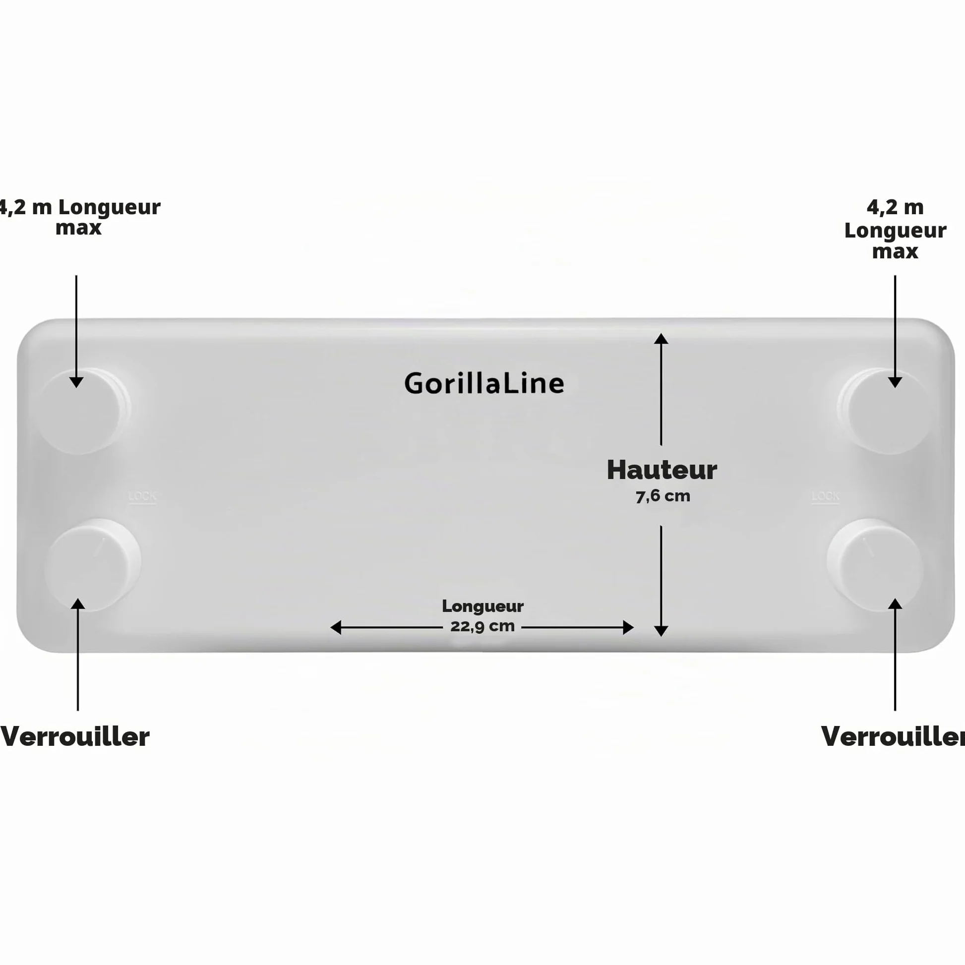GorillaLine Corde à Linge rétractable pour intérieur et extérieur – Corde à Linge Robuste – Séchoir Mural – Séchage à l'air Libre