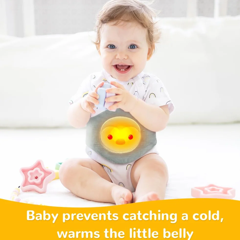 Vicloon Bouillotte Bebe Anti Colique, Ceinture Chauffante Micro, Doublure en Natural Argile, Chaud & Froid, Lavable