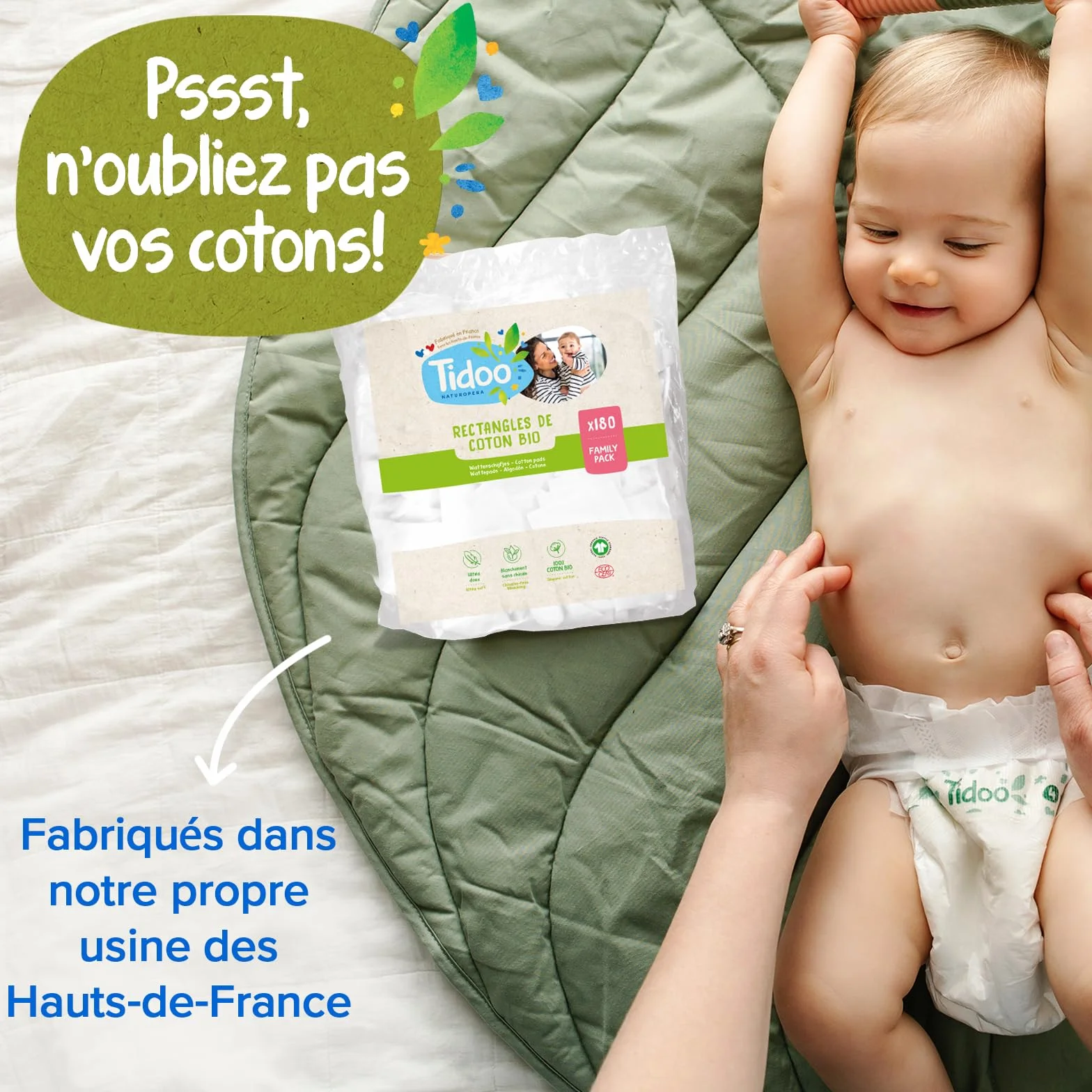 Couches écologiques Taille 5 12-25kg 120 Couches Jetables Pack 1 Mois Fabriquées en France