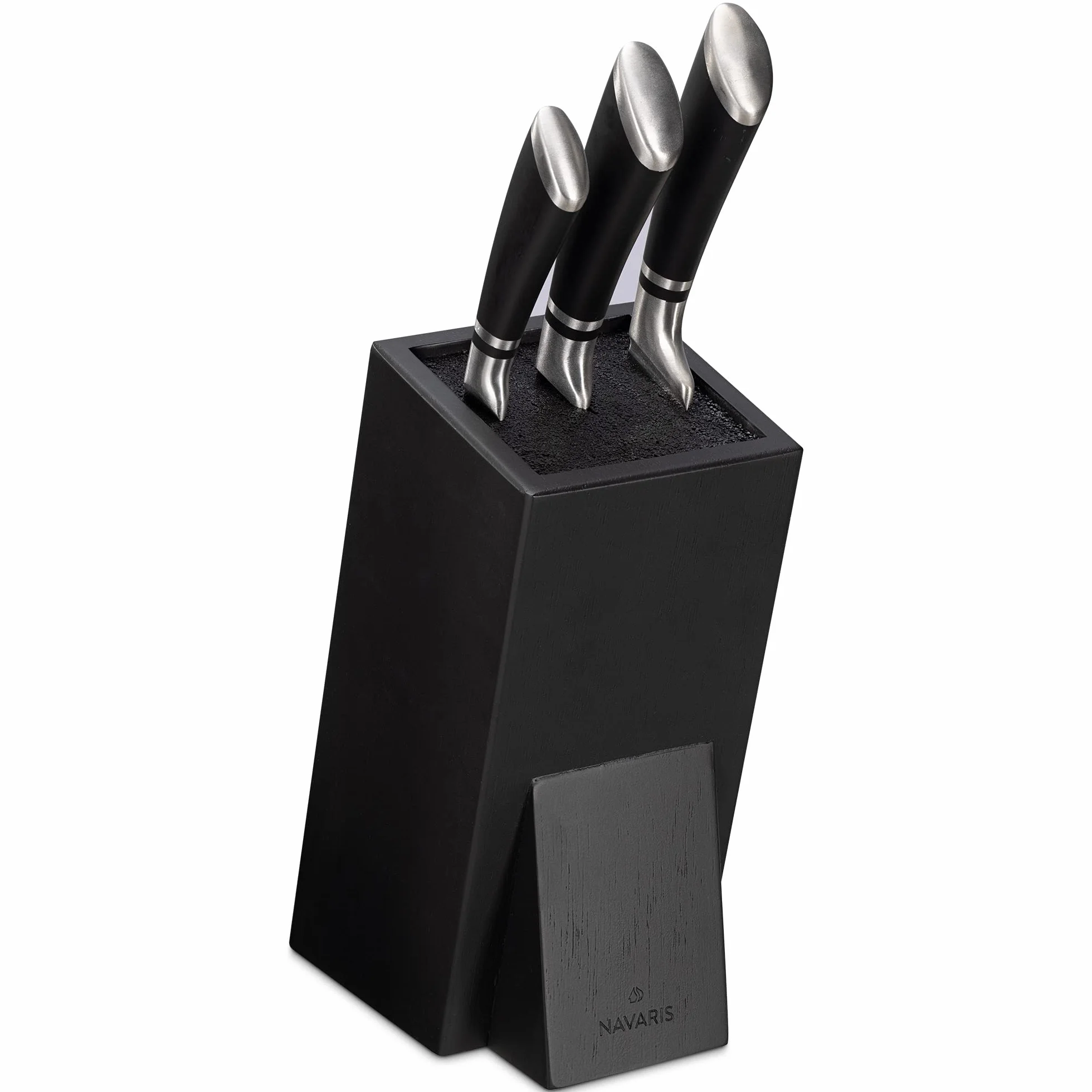 Navaris Bloc Couteau Bois Acacia 25x15x10,5 cm Vide Tiges Plastique