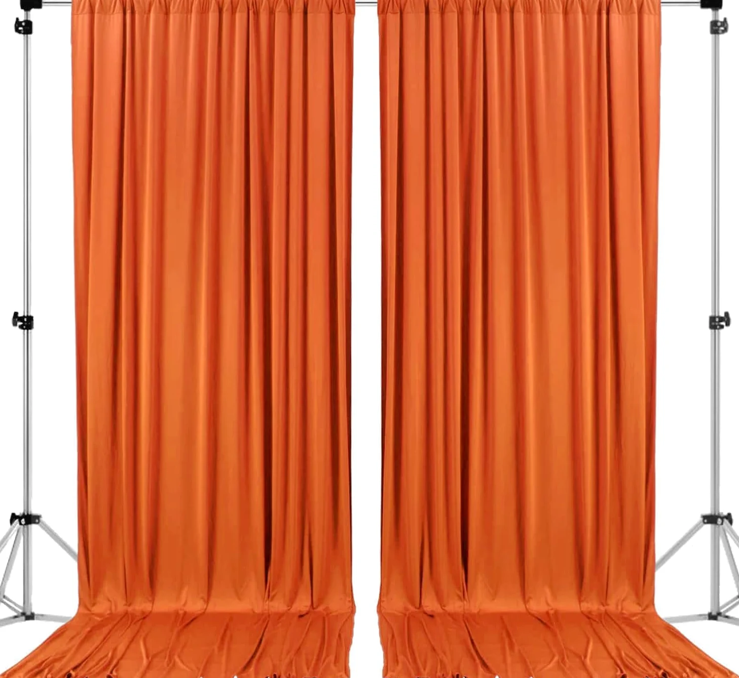 AK TRADING CO. Lot de 2 Rideaux de Fond en Polyester avec Passe-Tringle – Rideaux pour cérémonie de Mariage, fête, décoration de fenêtre – Orange (DRAPE13,7 x 20,3 cm)