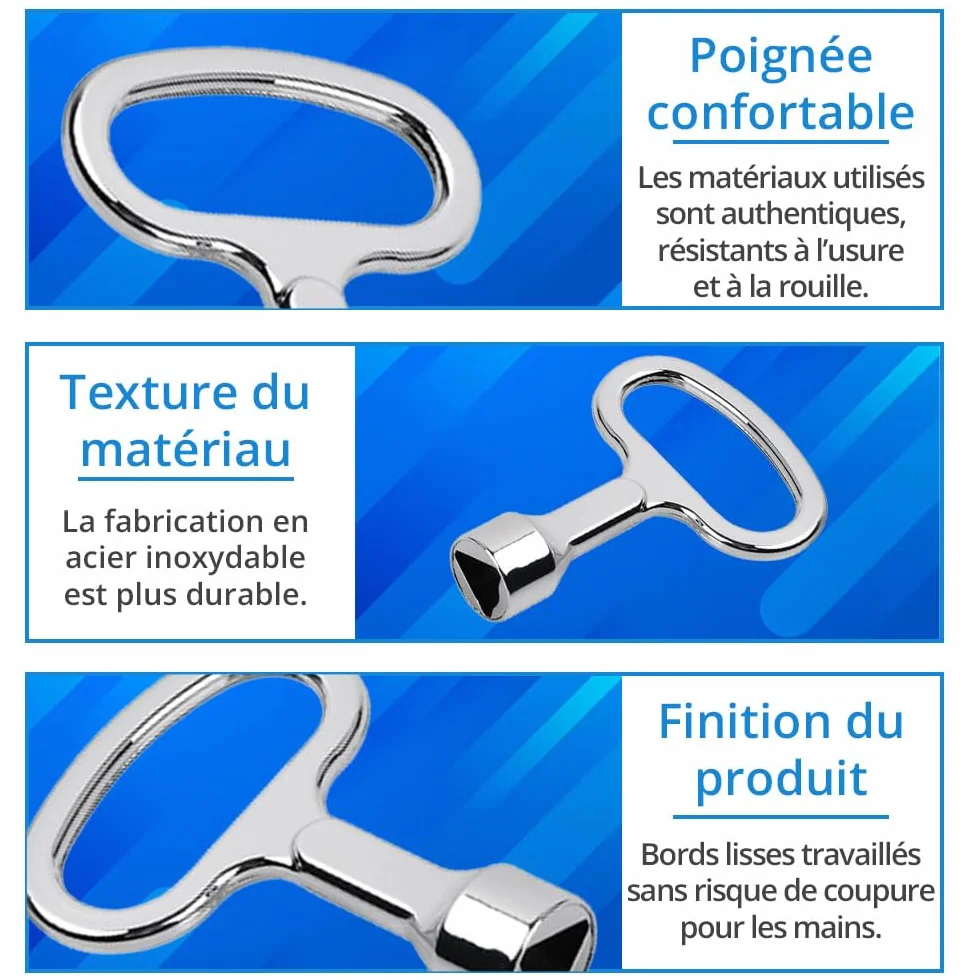 Jonami Clé Triangulaire Universelle Poubelle Déchet Métal Lot de 2