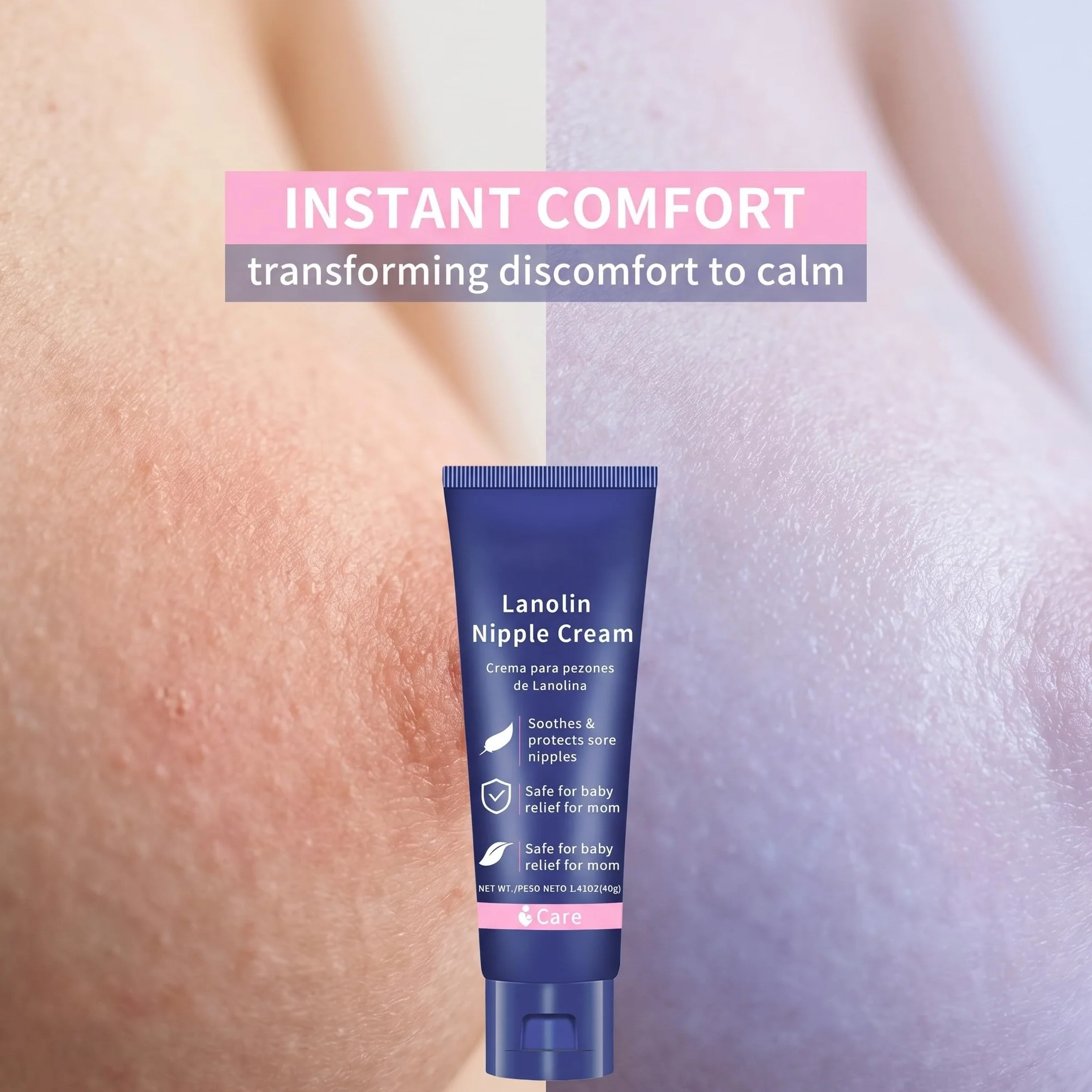 Crème sein allaitement 40 g, hydratante allaitement sevrage, soin quotidien peau sèche sensible