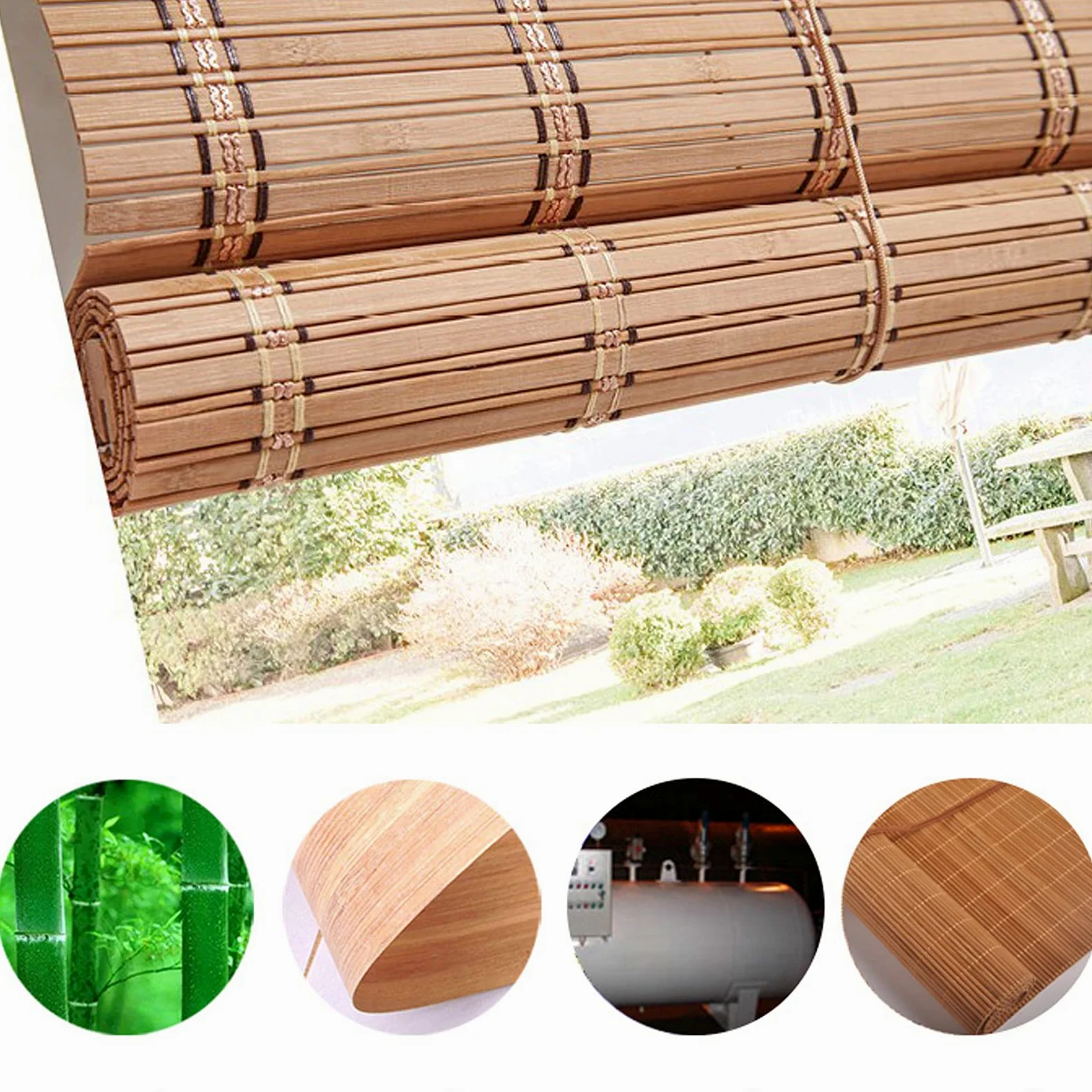 Rideau En Bambou Rétro,Rideau Occultant En Bambou,Stores à Enroulement En Bambou,Stores Venitien Bois,Stores À Rouleaux Romains,Respirant/écologique,pour Jardins,Personnalisées (120x140cm/47x55in)