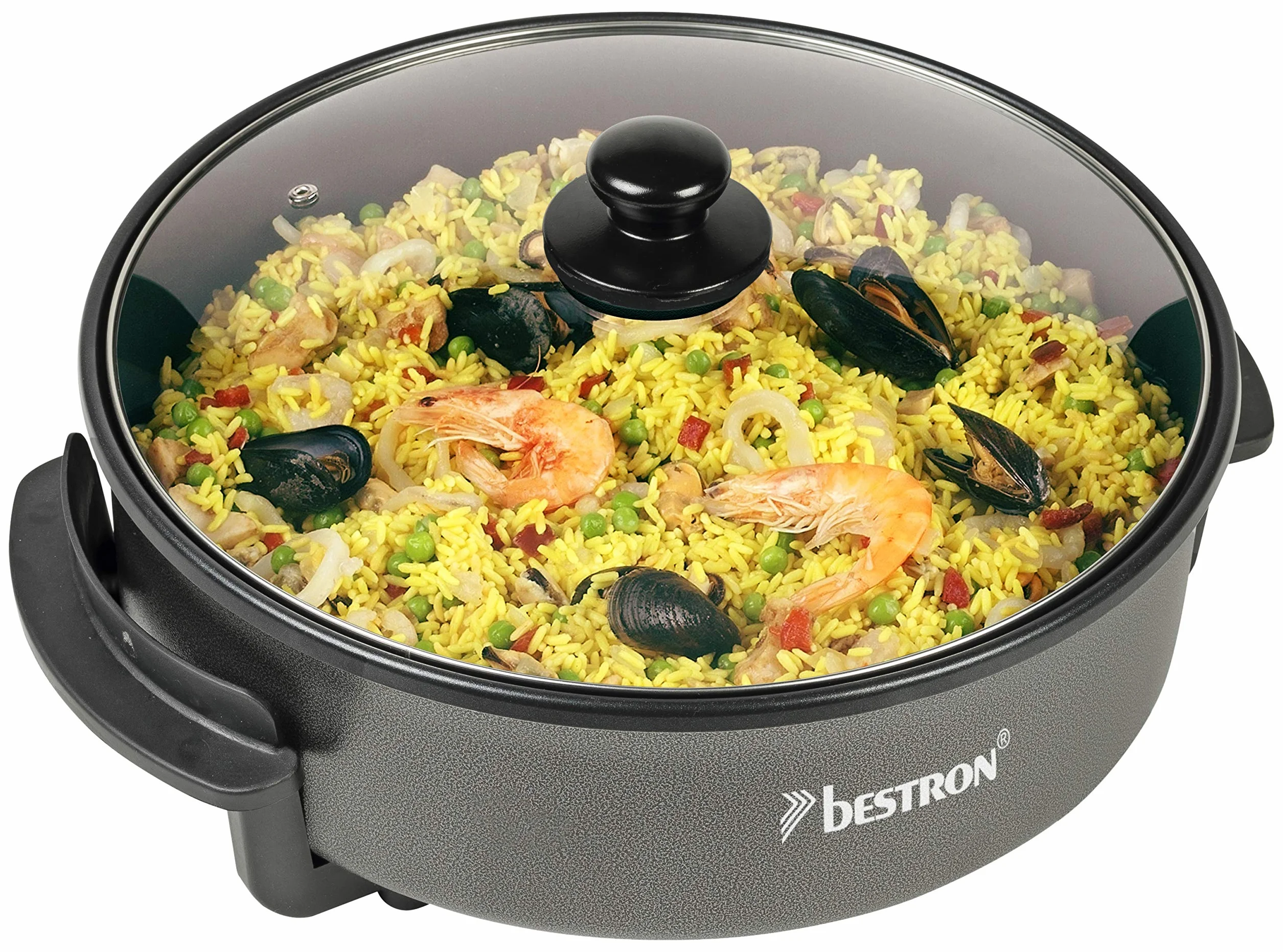 Bestron Poêle électrique de fête XL Ø32cm 1500 watts antiadhésif AHP1500Z Noir