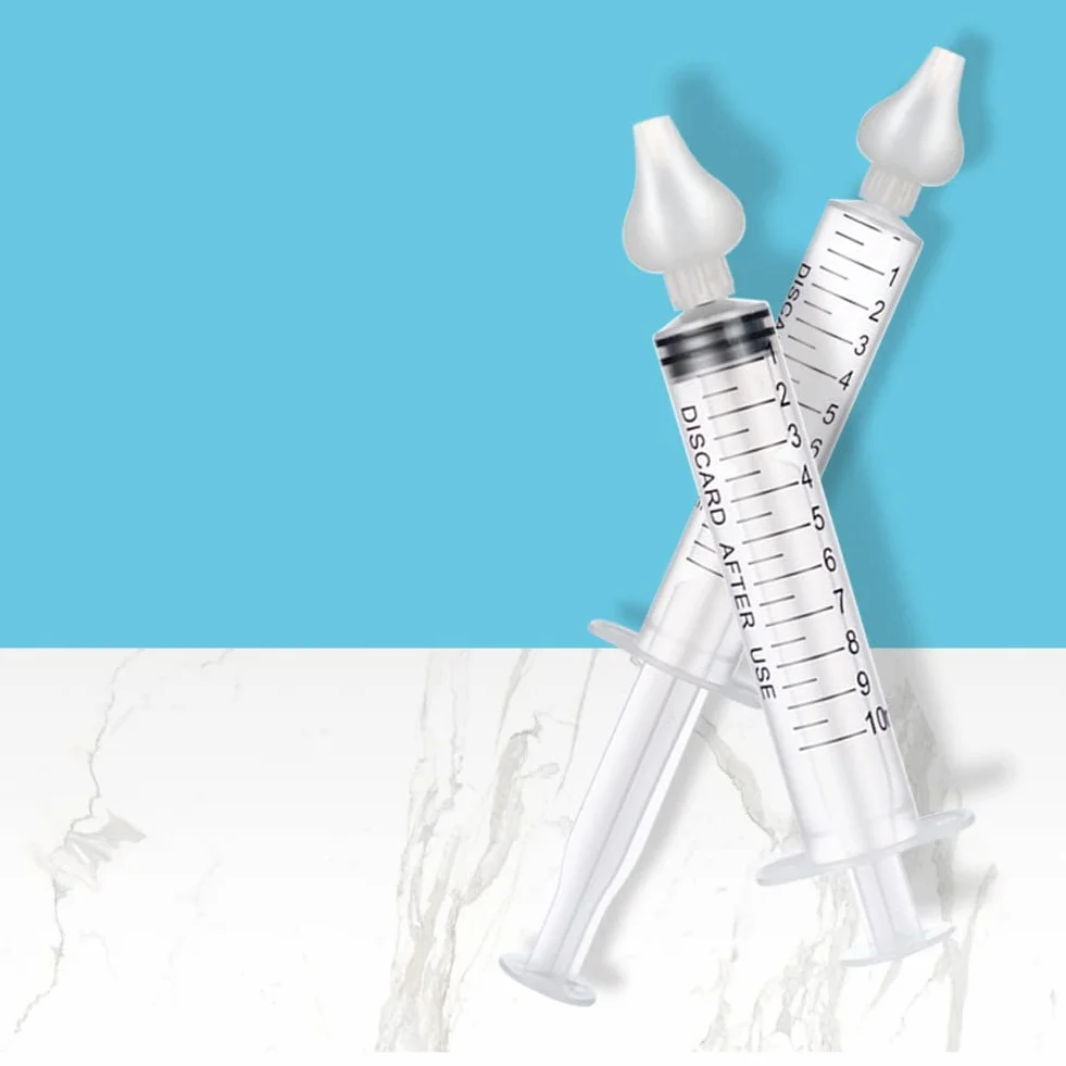 Seringue Nasale Bébé Lot de 2 - Dispositif de Rinçage Nasal - Nettoyeur Nez Irrigation Nasale Sans BPA