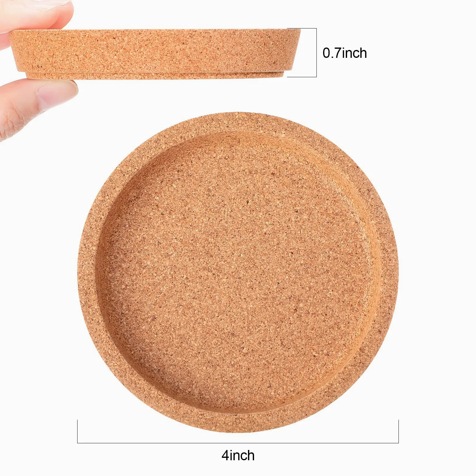 Lot de 36 dessous de verre ronds en liège de 10,2 cm - Anti-fuite - Réutilisables - Absorbants - Pour tasses, verre, table basse, bureau, fête - Marron