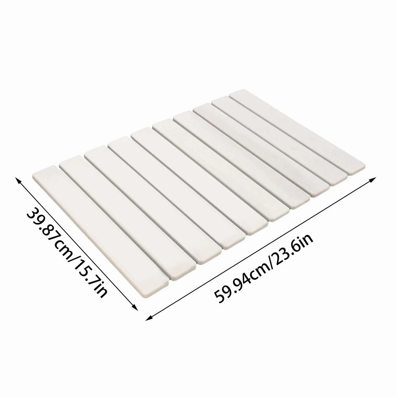 1 Tapis égouttoir à Vaisselle en Pierre absorbante, Pliable et rectangulaire pour Cuisine(White)