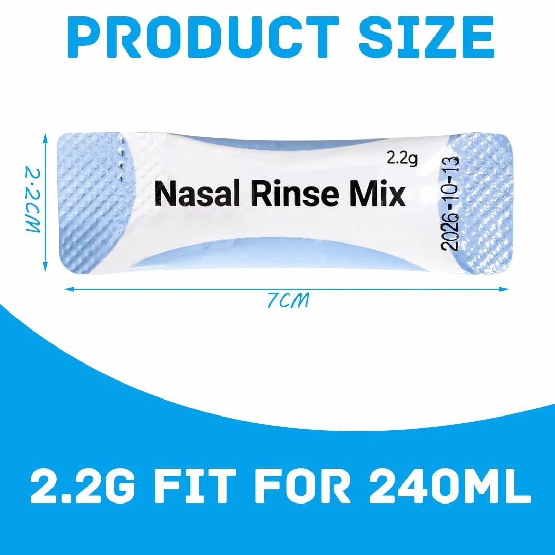 Neti Pot Lot 60 sachets sel rinçage nasal douche nasale 2,2 g