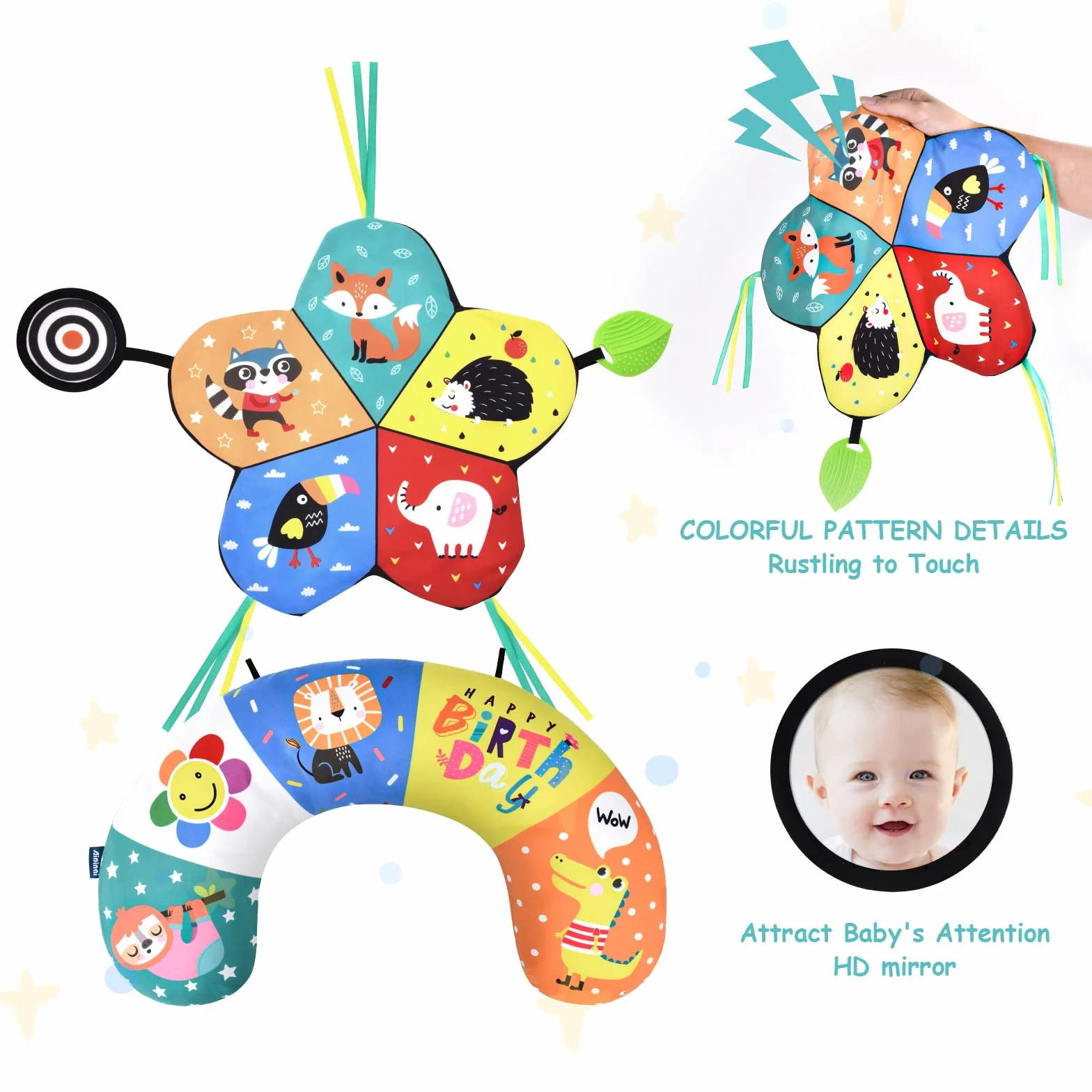 Vicloon Coussin interactif pour bébé Jeu Sur le Ventre Et Assis 0-6 Mois Développement Muscles