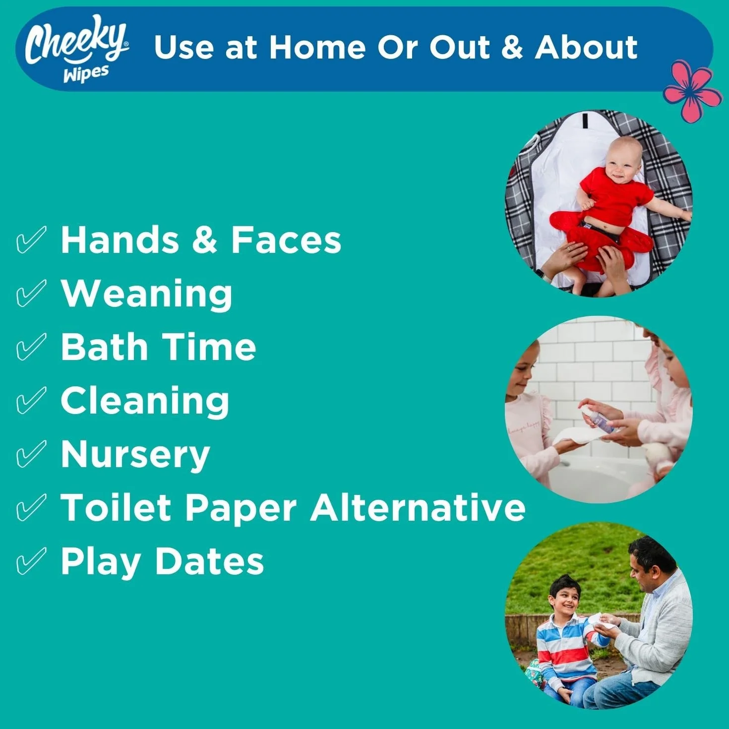 Cheeky Wipes Lot de 25 lingettes lavables en microfibre pour bébé 15 x 15 cm - Multicolores arc-en-ciel