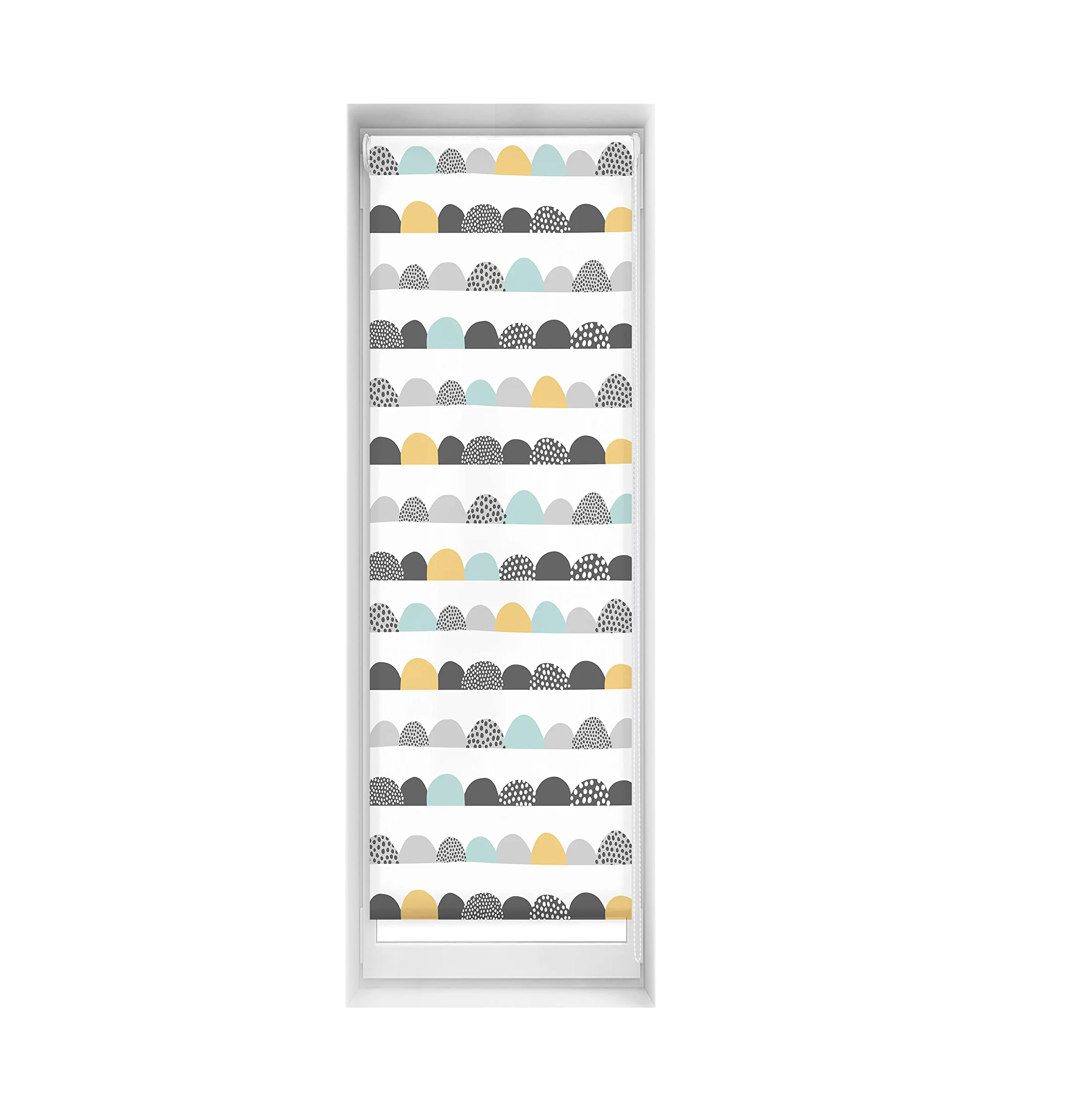 Blindecor Store occultant sans perçage Motif Blackout imprimé numérique Semilune 55 x 150 cm Taille du Tissu 52 x 145 cm