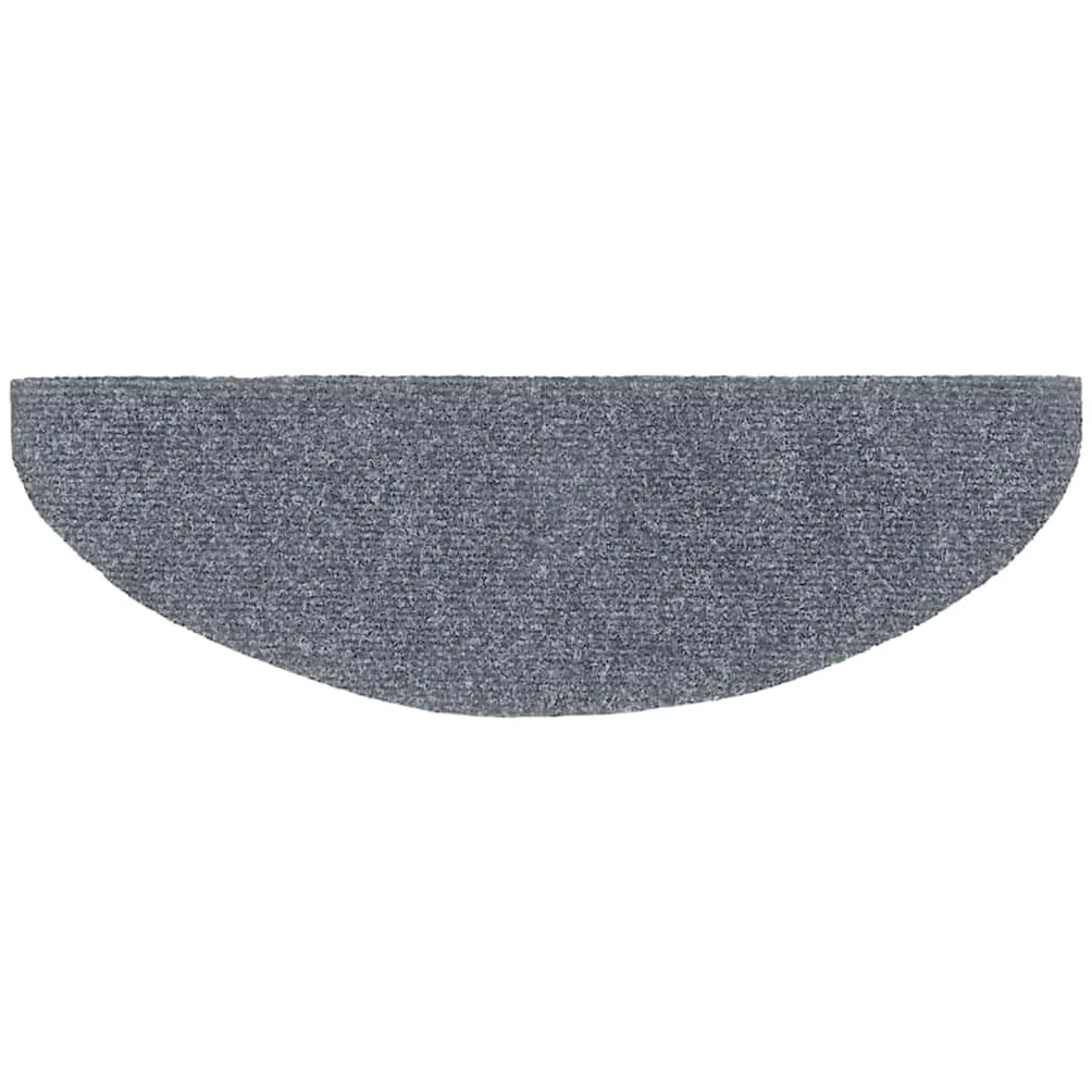 Lot de 5 tapis d'escalier autocollants - 65 x 21 x 4 cm - Gris clair - Semi-circulaires - En polypropylène - Antidérapant - Avec bandes adhésives - Protection d'escalier pour escalier en bois
