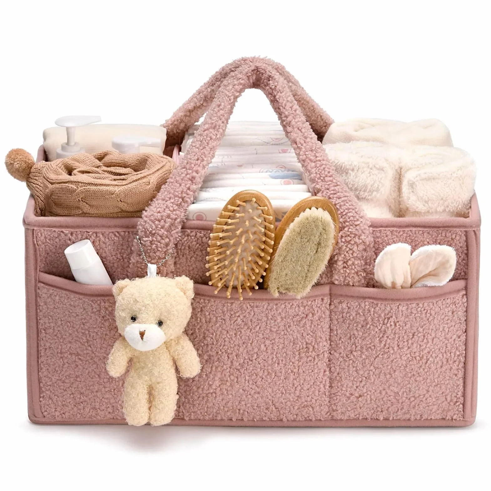Panier Rangement Bébé Organisateur Naissance Feutre Rose