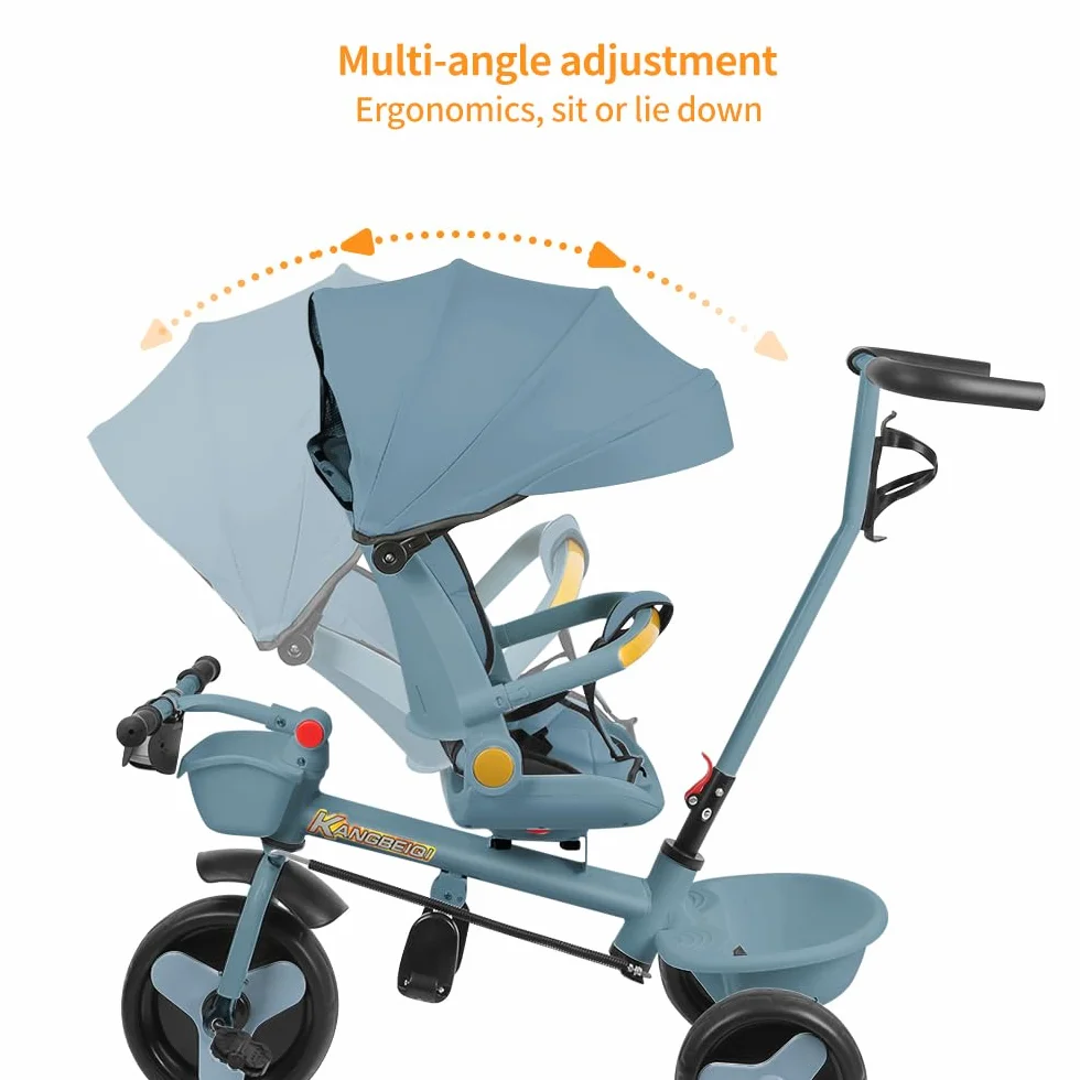 Poussette Canne 3 Roues 5 en 1 Tricycle Évolutif jusqu'à 25 kg Pliage Compact