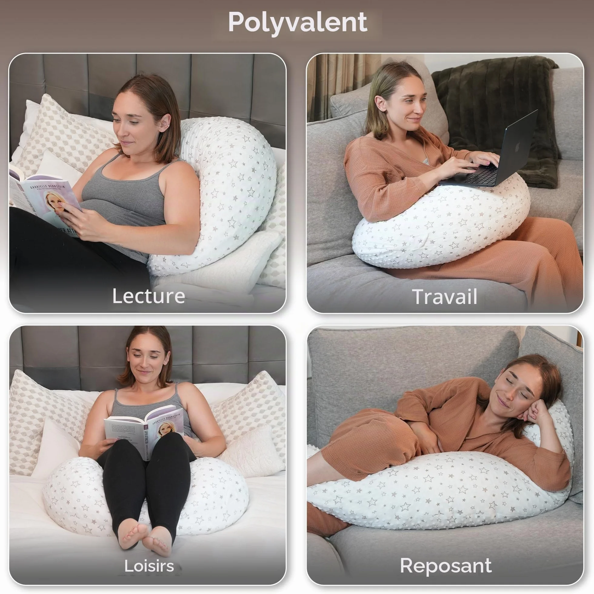 Coussin de Grossesse XXL DancesCat 170cm avec Housse Lavable pour Dormir et Allaiter