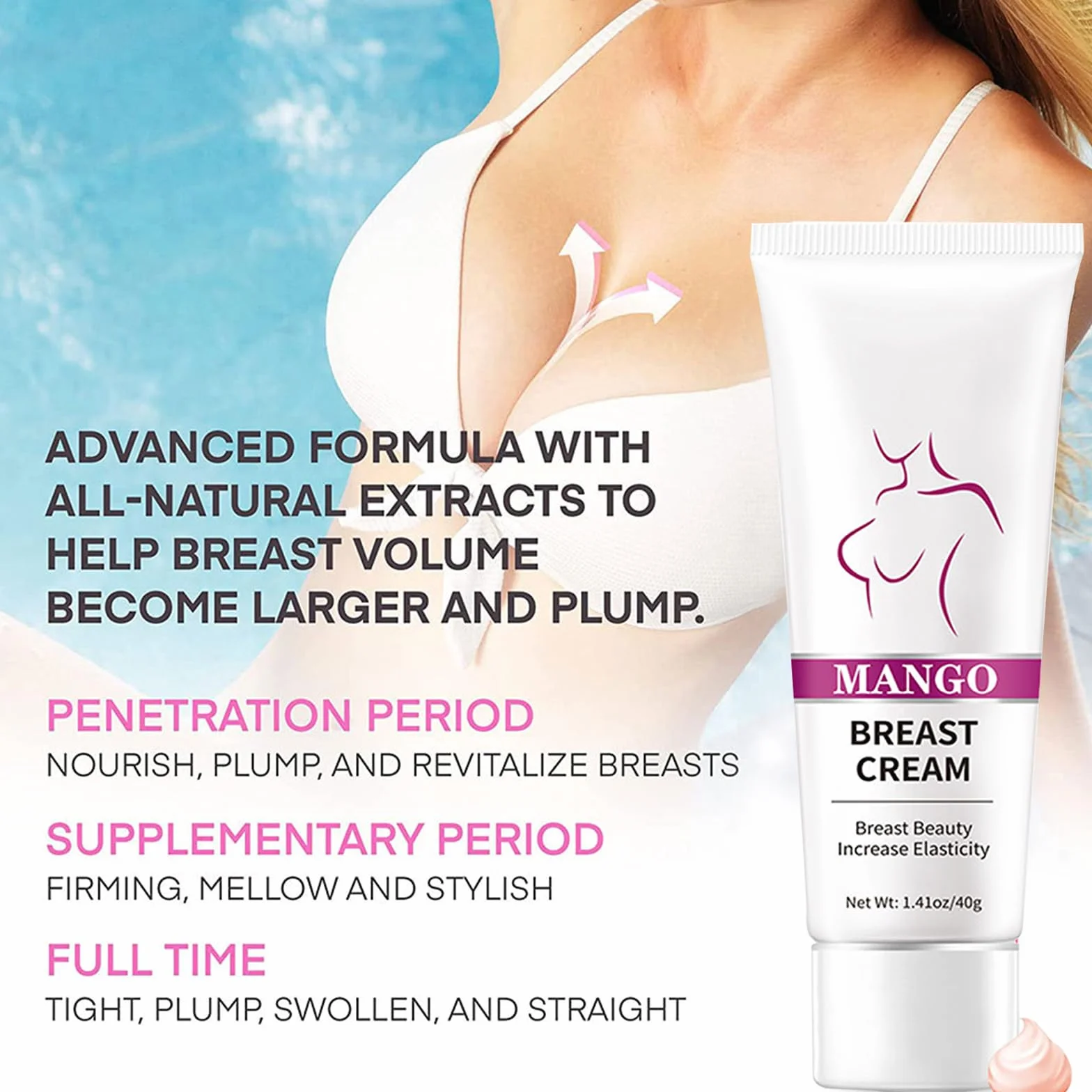 Crème d'amélioration de la Poitrine 40g Augmentante Hydratante Raffermissante Lifting Massage