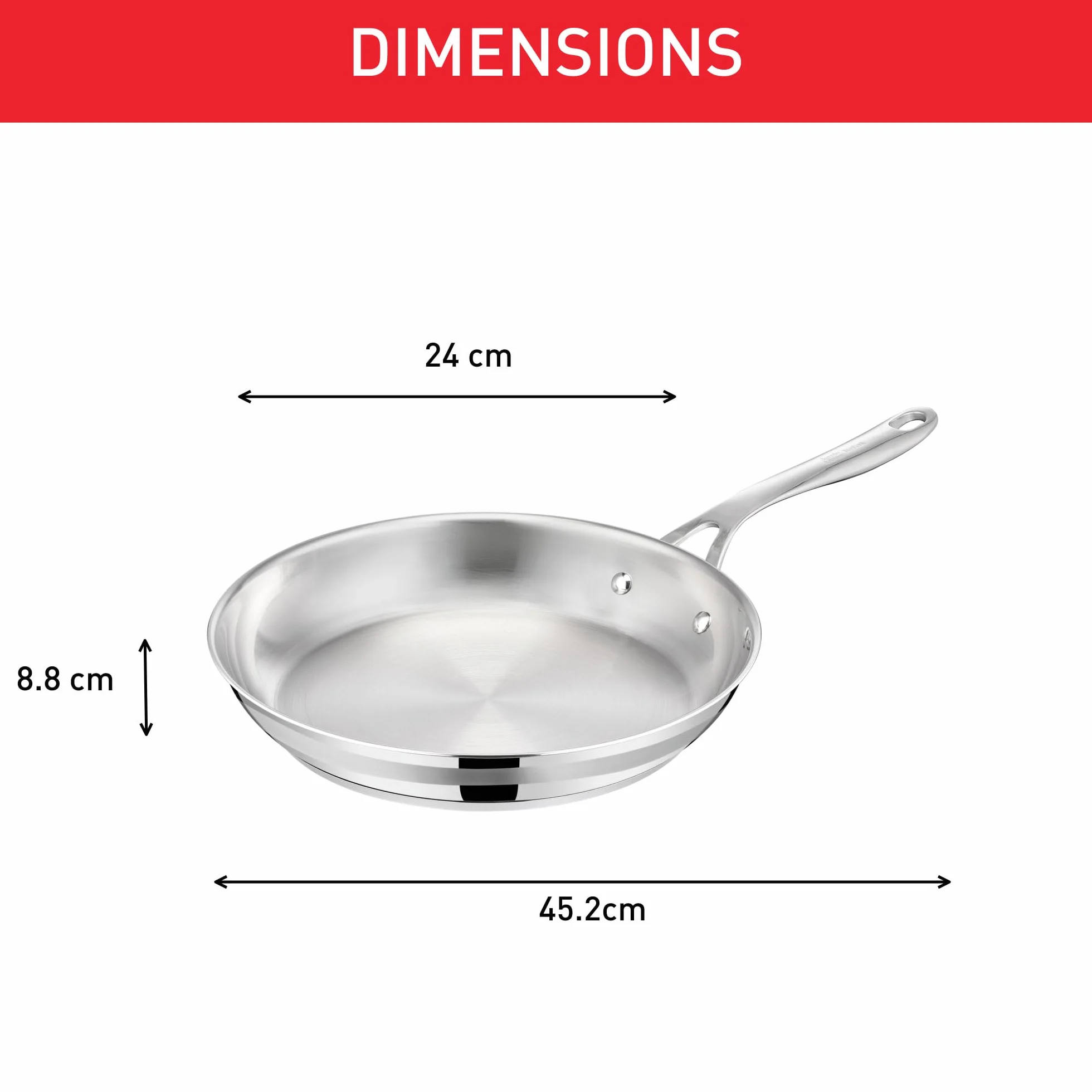 Tefal Jamie Oliver Cook' Smart Poêle 24 cm Inox Induction