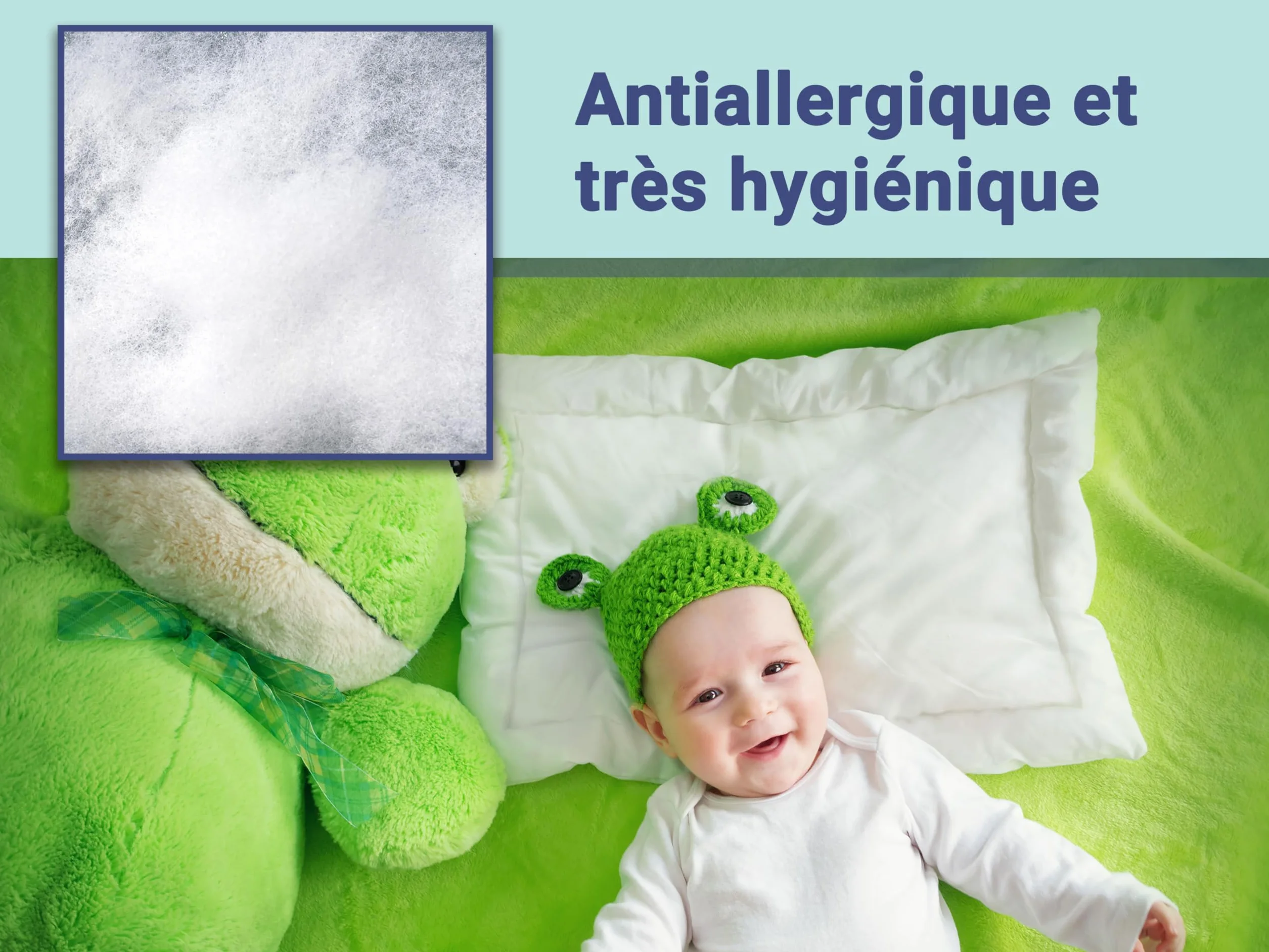 ZOLLNER Oreiller Plat 40x60 cm Lavable à 95°C Tissu mélangé Qualité Hôtelière
