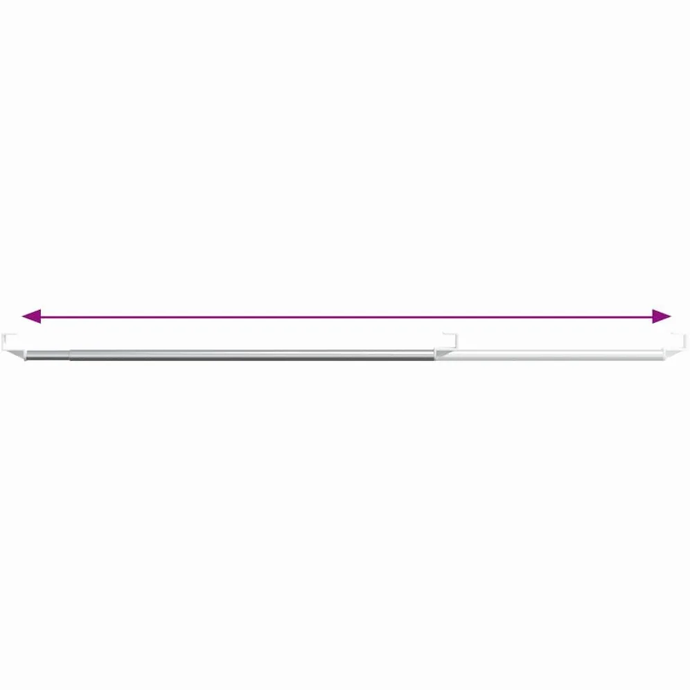 Lot de 2 tringles à rideaux réglables en aluminium - 60-105 cm - Blanc et argenté - Tringles à rideaux télescopiques avec pince pour décoration de fenêtre et brise-vue - Pour salon, chambre à