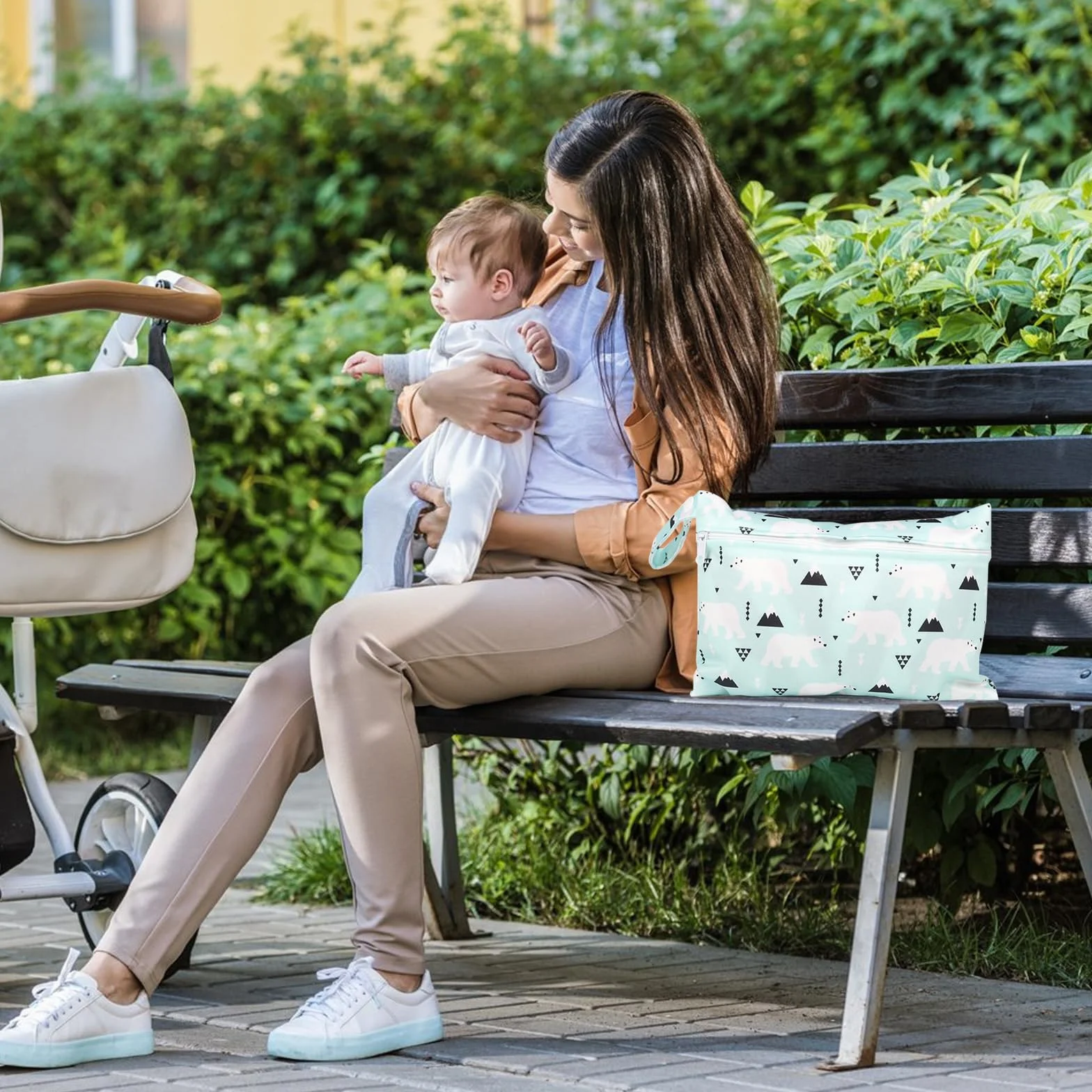 Sac à Couches Lavables 2 Pièces Wetbag Étanche pour Crèche